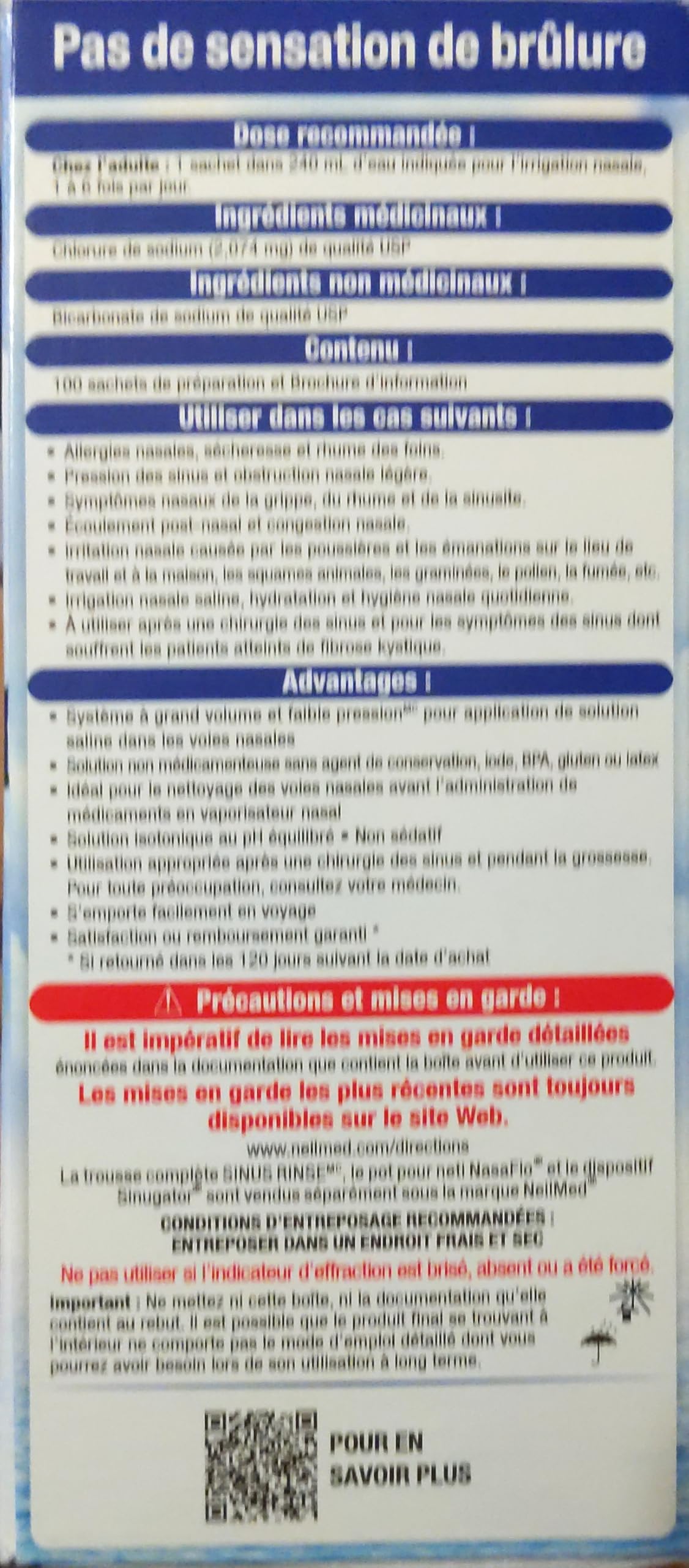 Iaerlllt NeilMed Sinus Rinse: paquetes de recarga 100 para uso continuo.