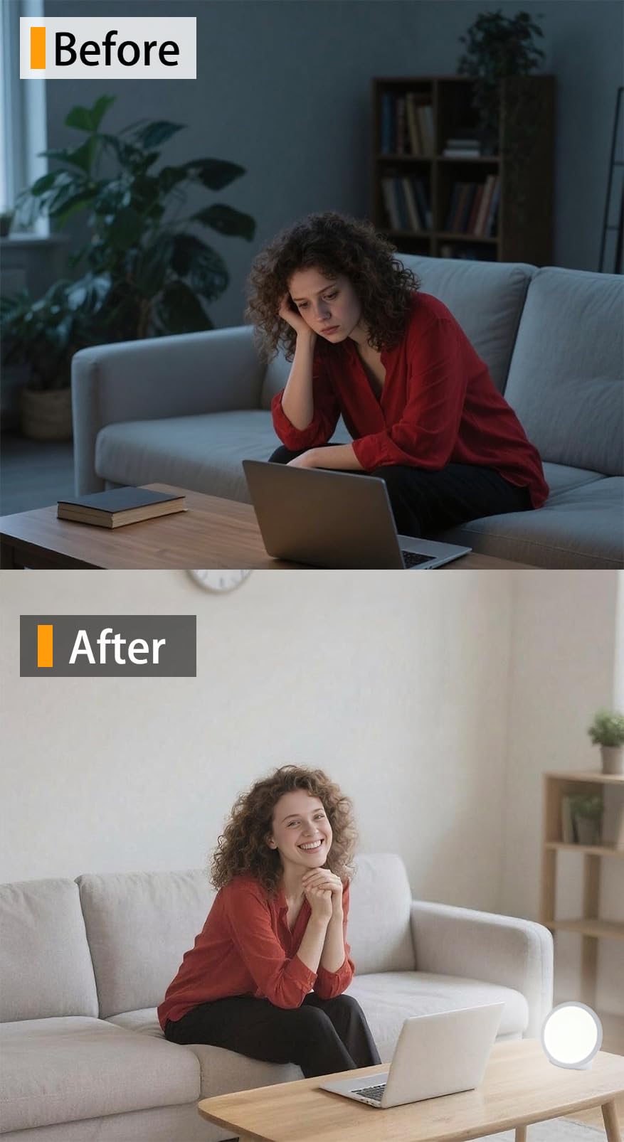 IAFENGE lampara terapia uso diario matutino para empezar el día con luz.