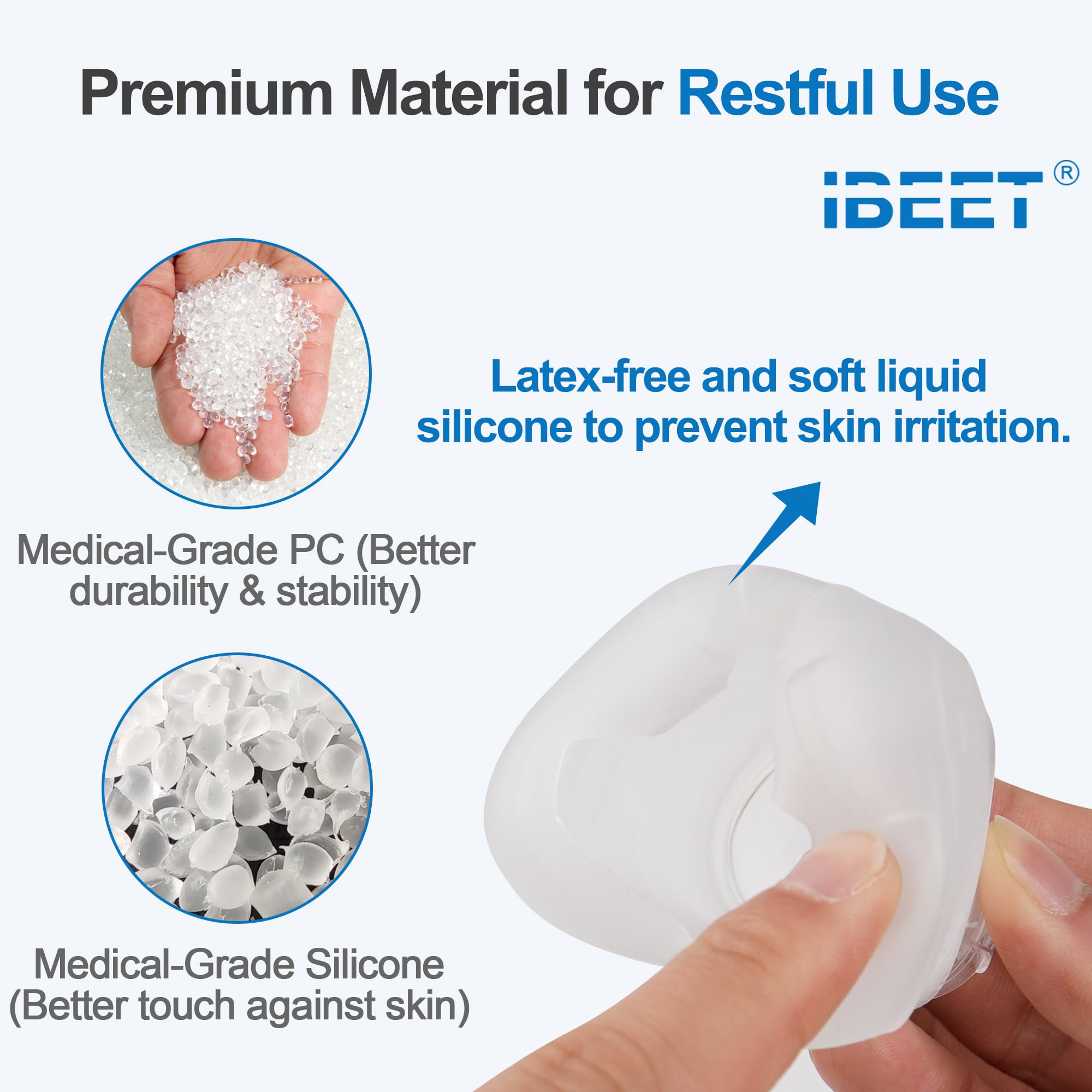 IBEET diseño ergonómico de cojin nasal para Airfit N20 Grande, ajuste seguro.