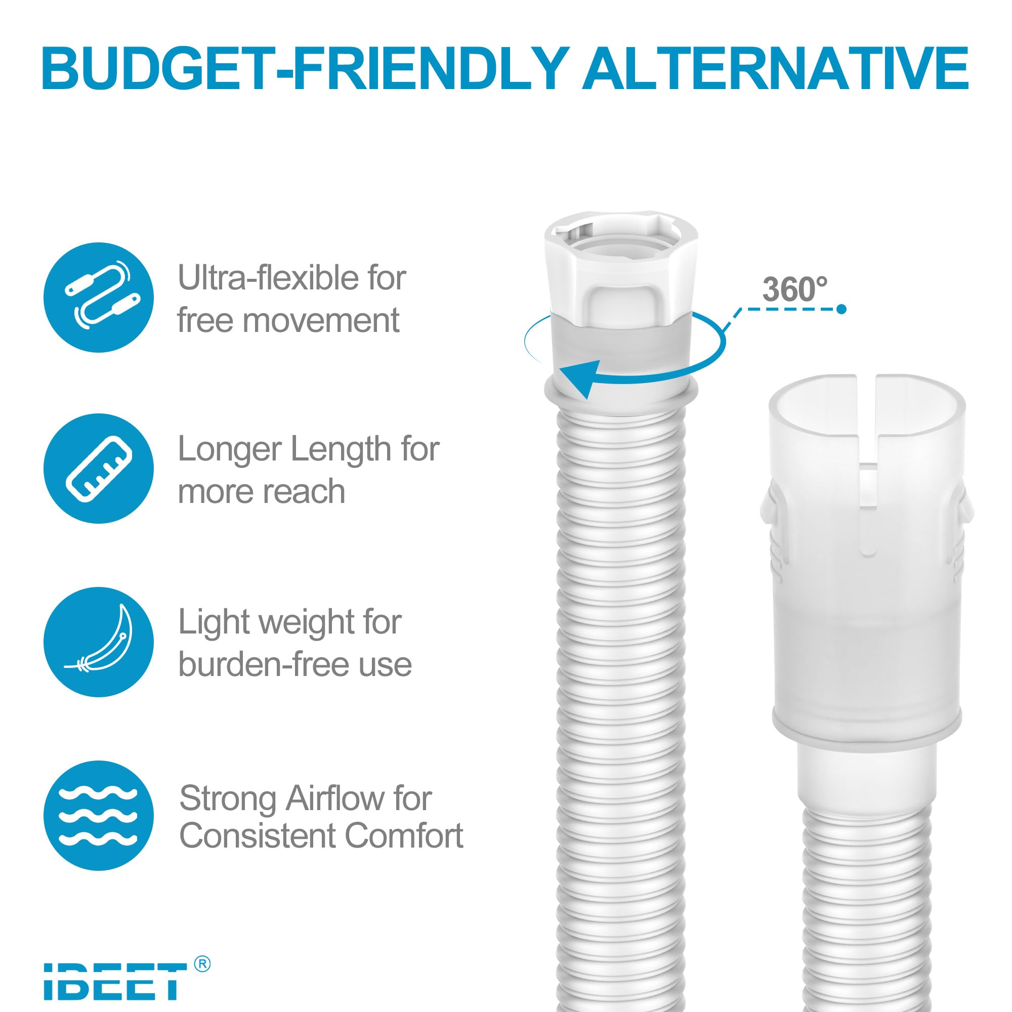 IBEET tubo AirMini con sellado excelente para una experiencia de sueño más tranquila.