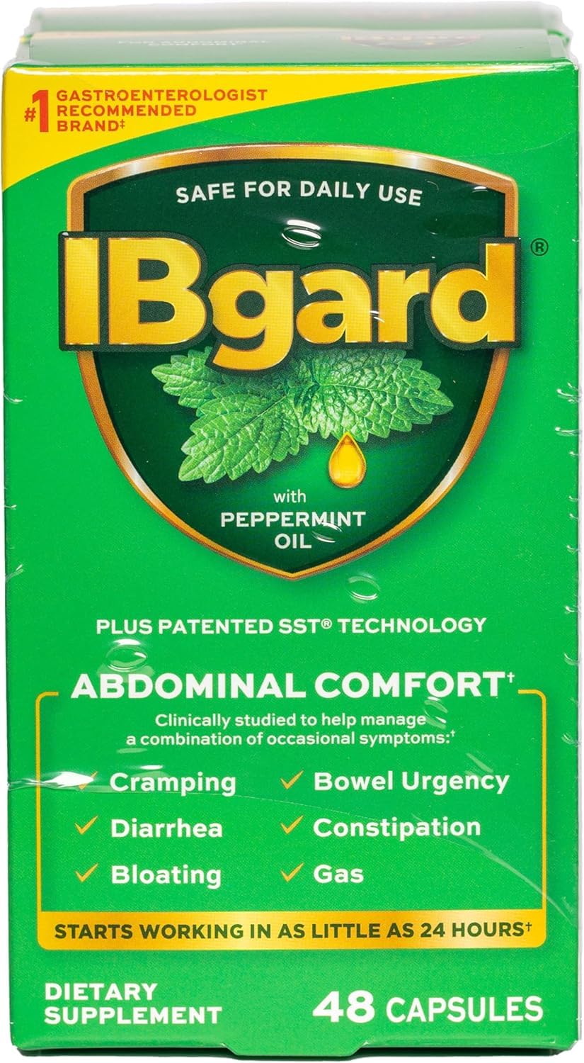 IBgard botell frontal mostrando el producto para comodidad abdominal y bienestar digestivo.