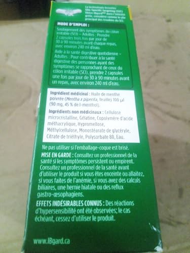 IBgard envase de cápsulas, uso diario para comodidad digestiva