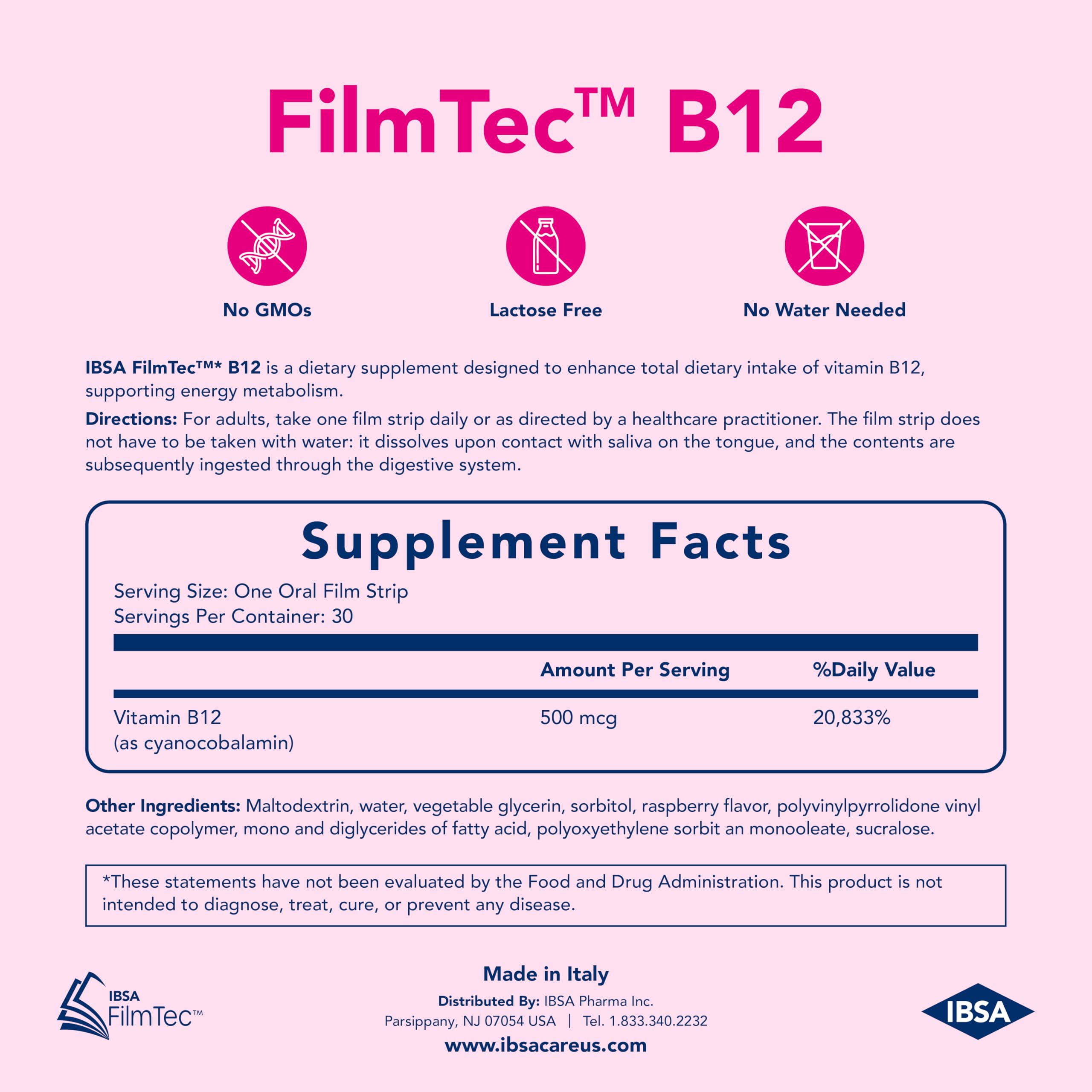 Ibsa FilmTec B12: uso sin agua, ideal para viajes y trabajo.