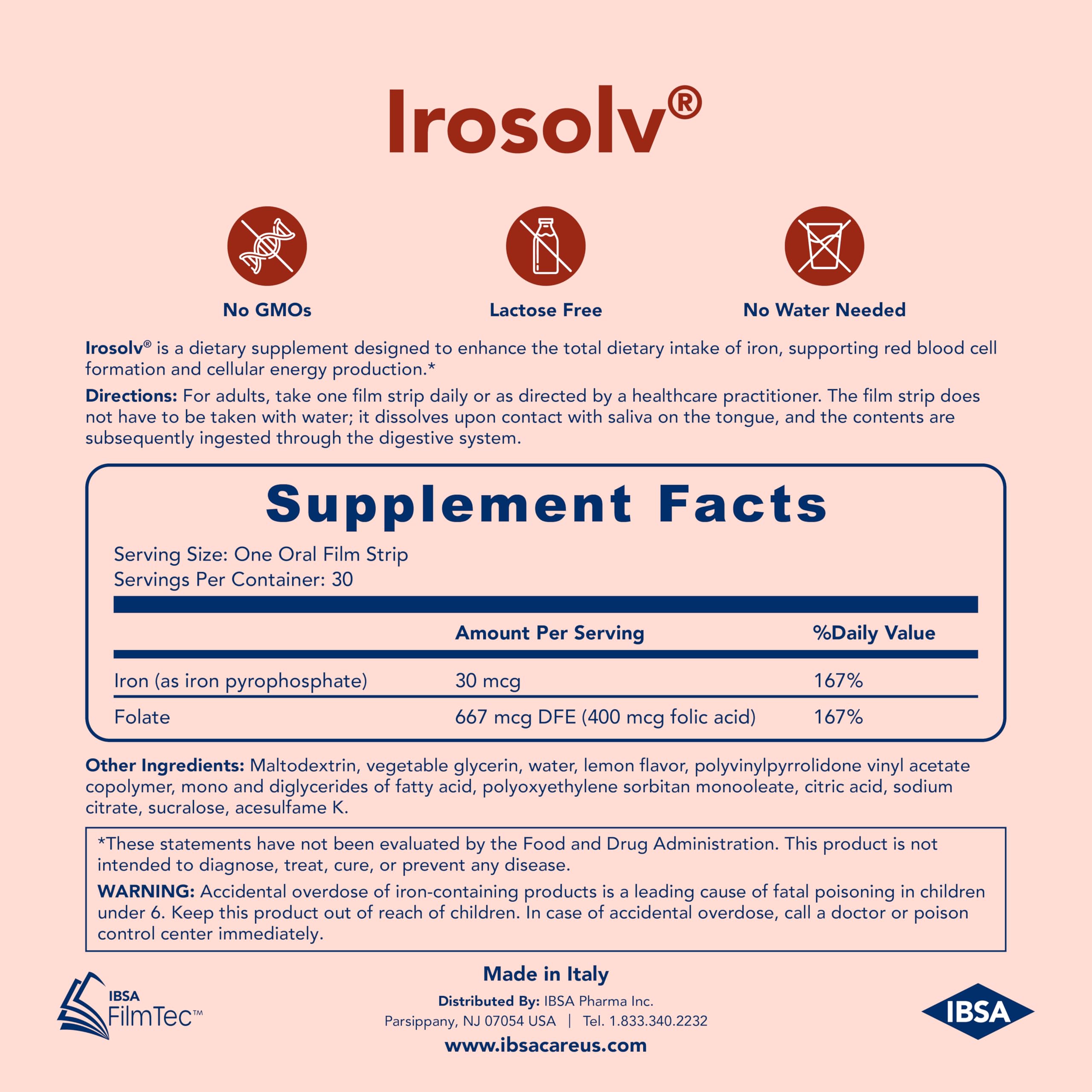 Ibsa Irosolv 30 tiras, dosis diaria conveniente