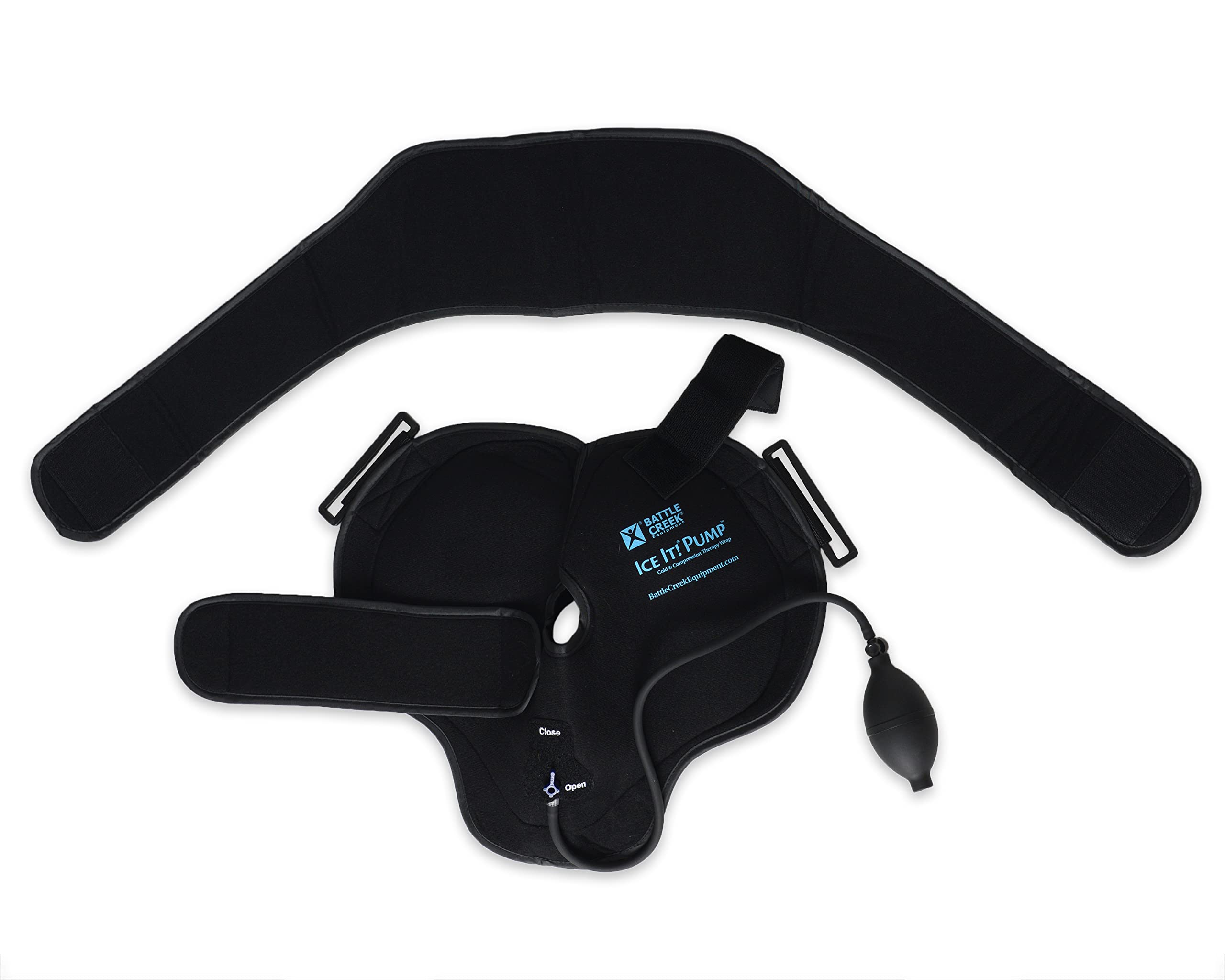 Ice It! Pump con correas ajustables para un ajuste seguro en el hombro.