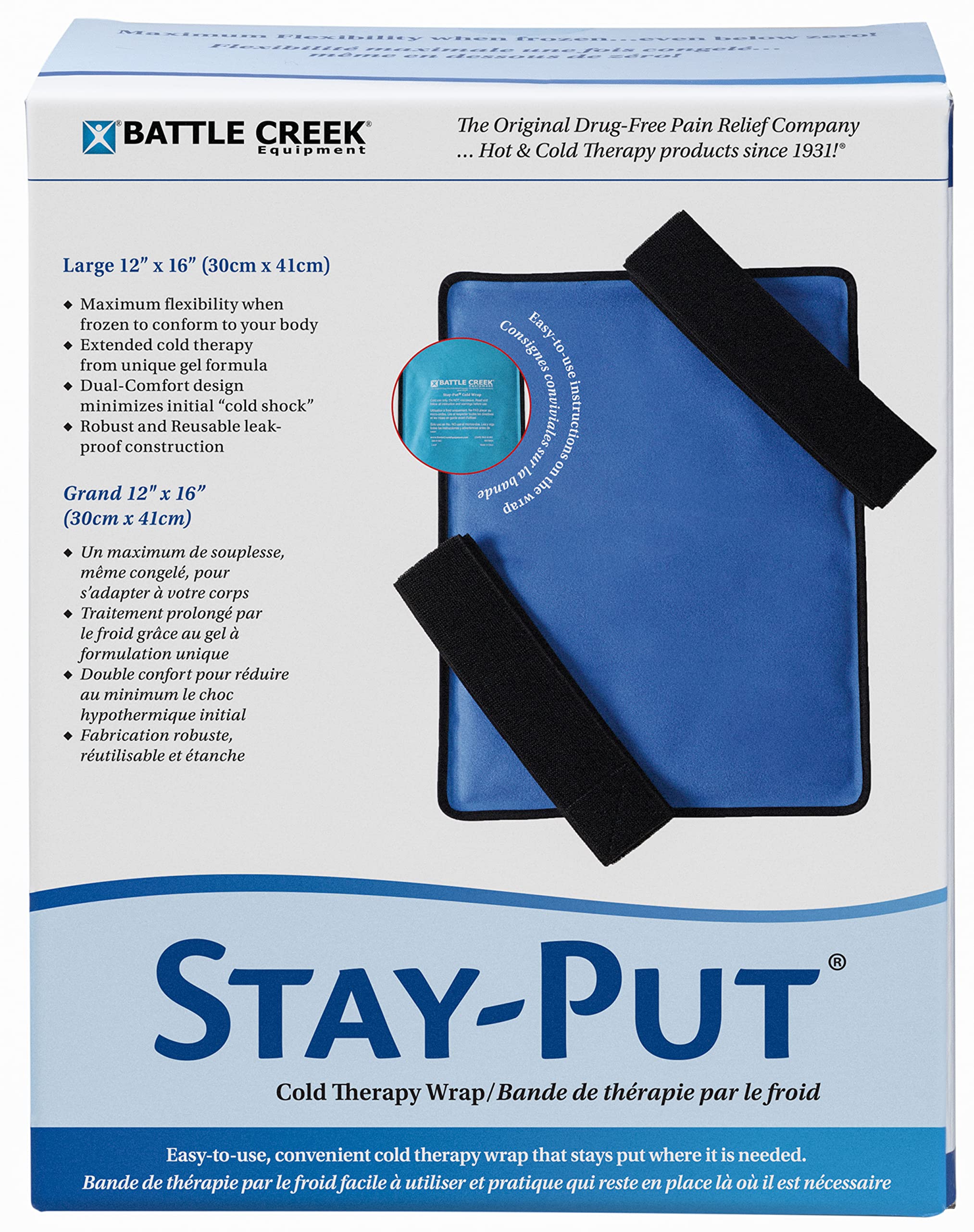Ice It Stay-Put Wrap para cadera ofrece ajuste seguro durante la compresión