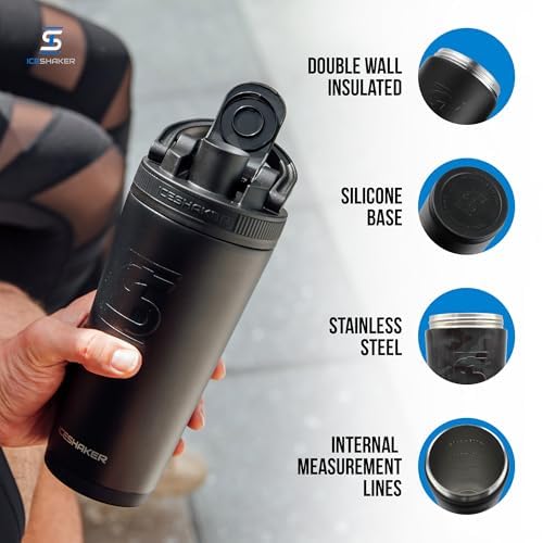 Ice Shaker con agitador giratorio para evitar grumos en batidos.