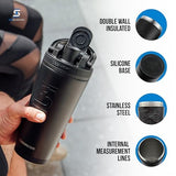 Ice Shaker con agitador giratorio para evitar grumos en batidos.