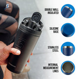 Ice Shaker agitador giro-on facilita mezclas suaves y sin grumos.
