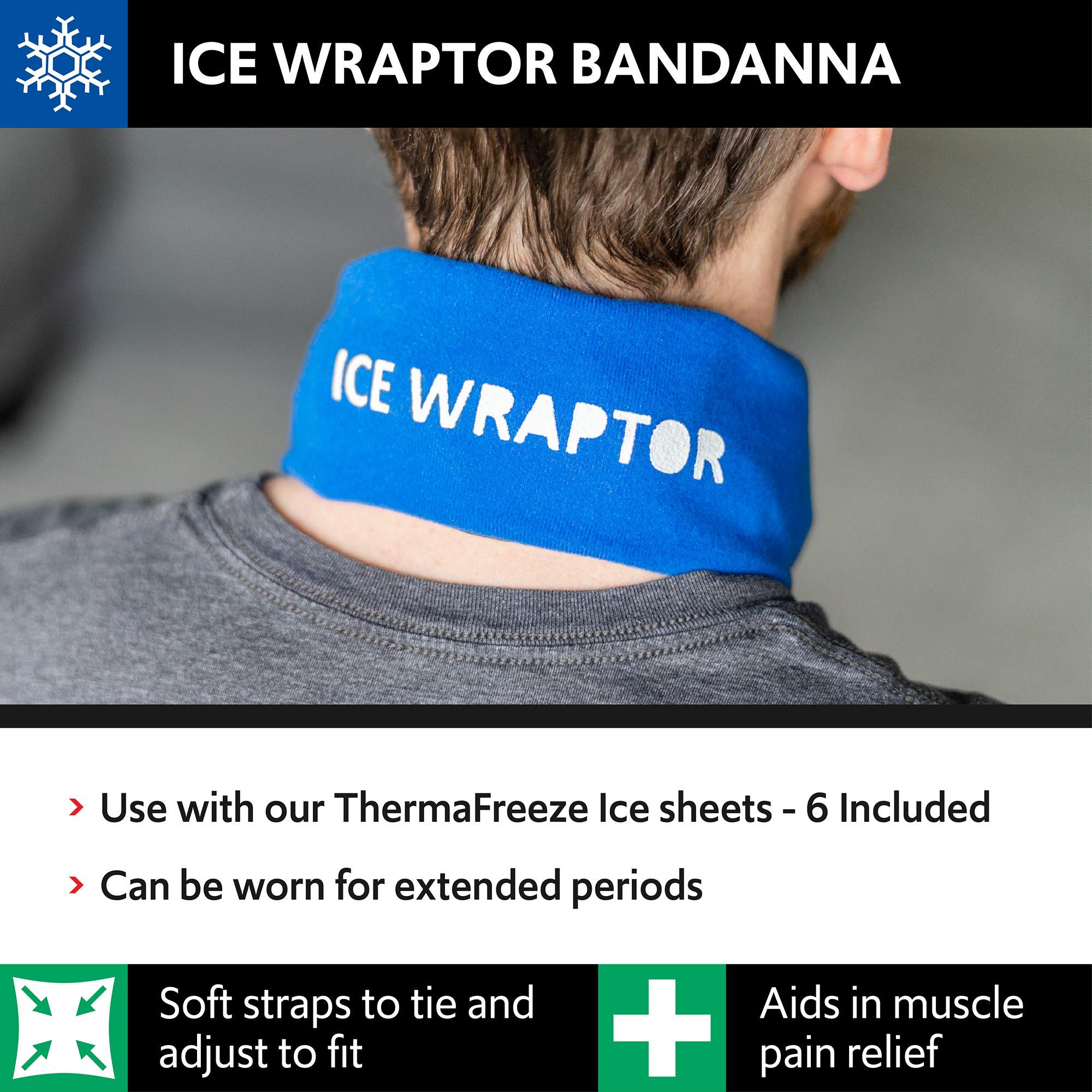 ICE WRAPTOR Bandana: insertos Cryosheet 6 piezas para enfriamiento prolongado.