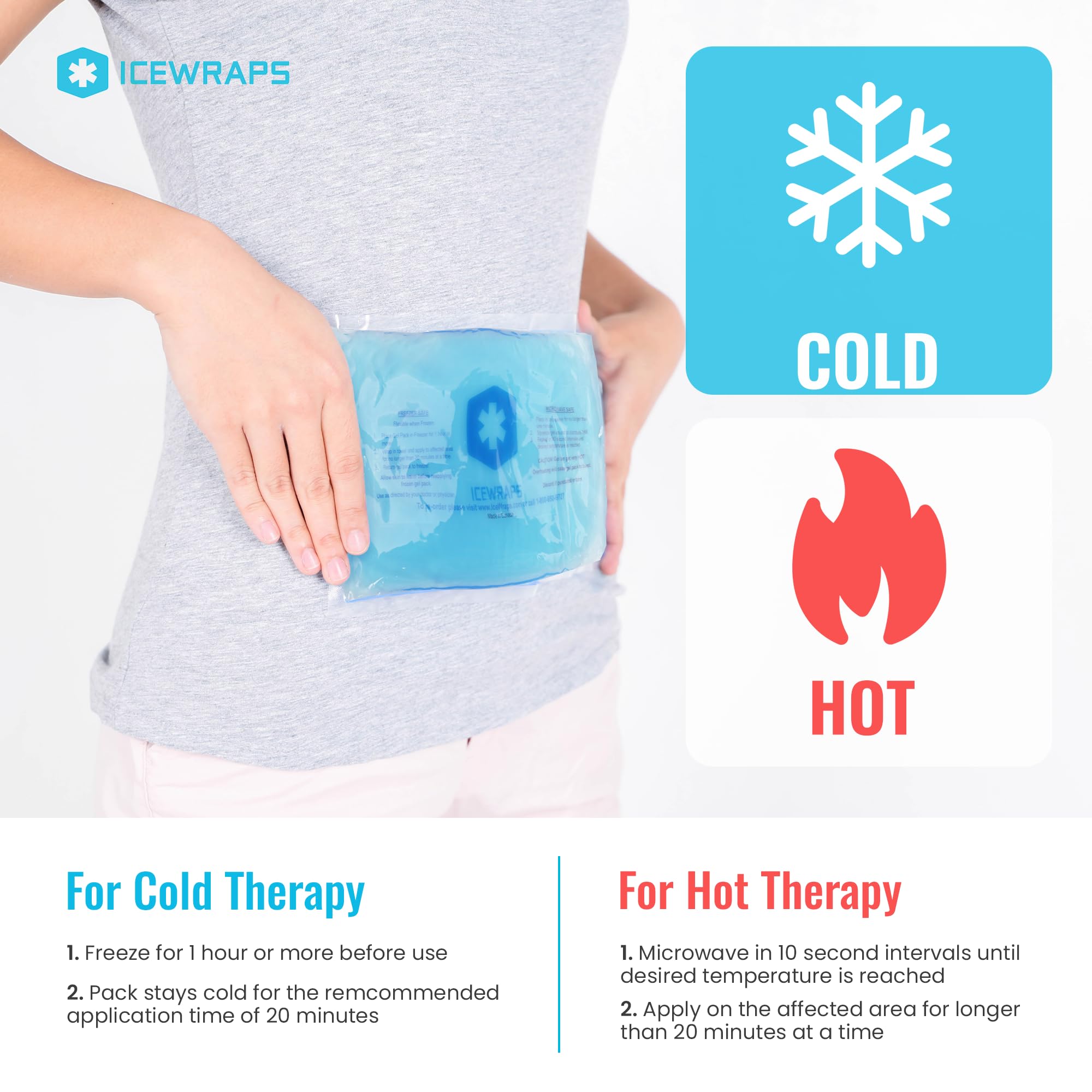 ICEWRAPS uso en cuello y hombro para molestia localizada