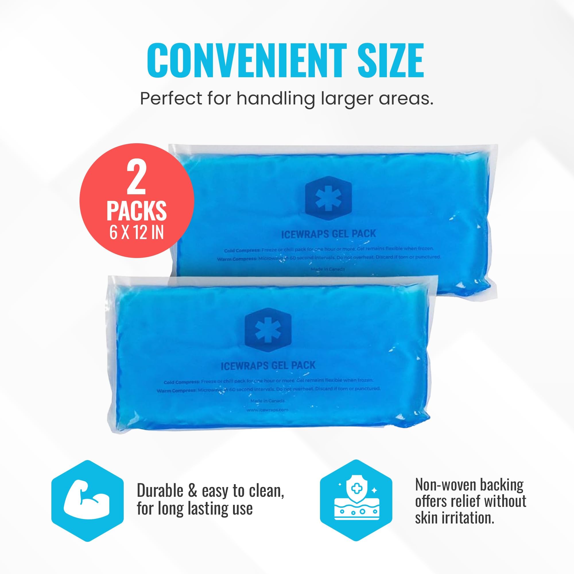 ICEWRAPS uso en espalda para comodidad en áreas grandes
