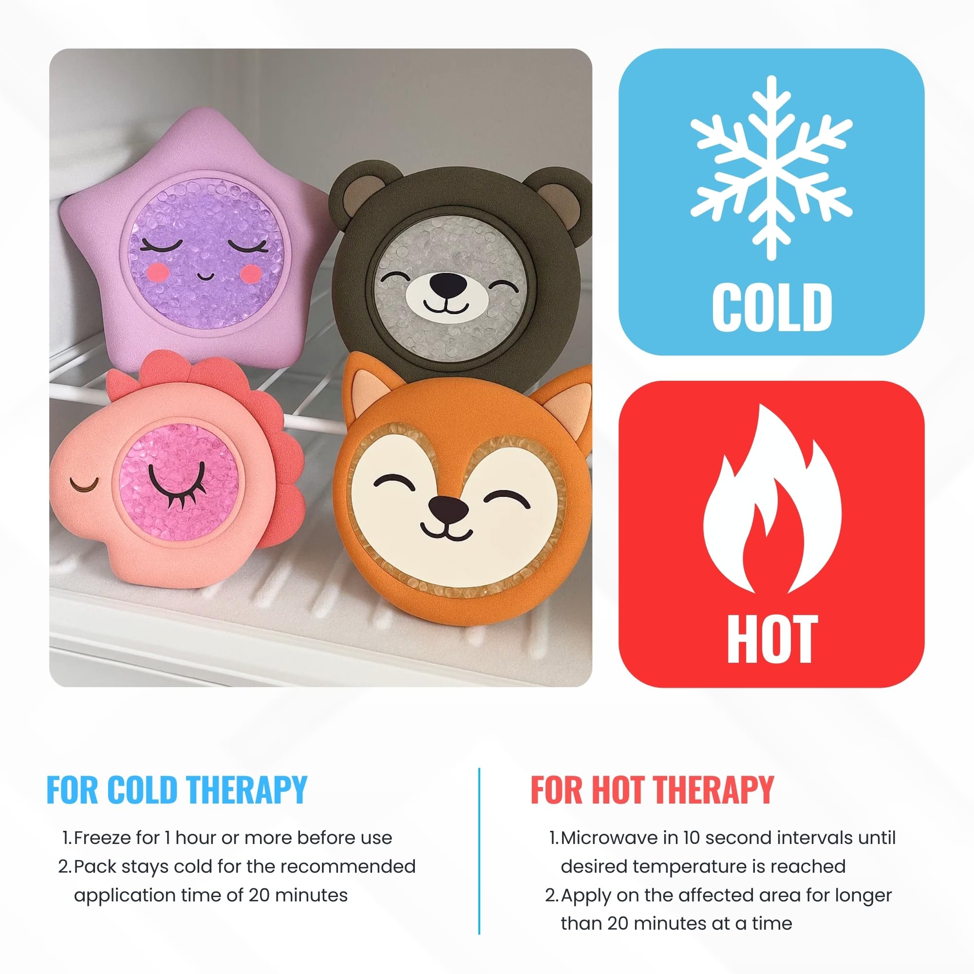 ICEWRAPS Oso: suave opción para fiebre o contusiones menores.