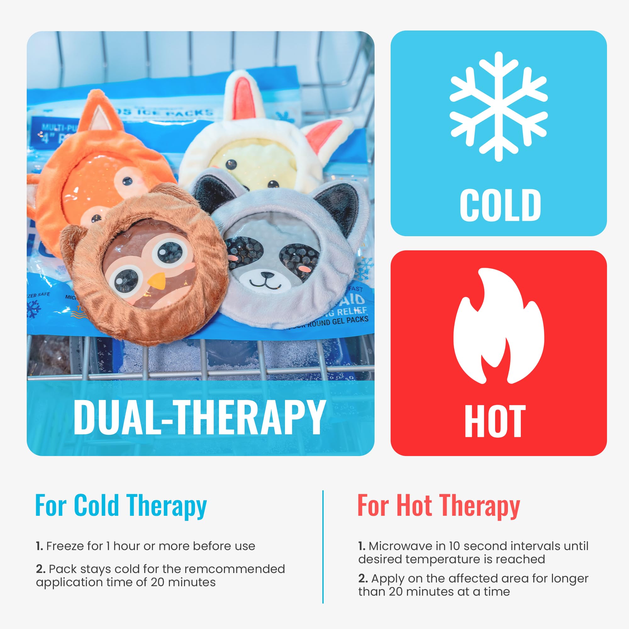 IceWraps búho: tratamiento caliente o frío para molestias localizadas.