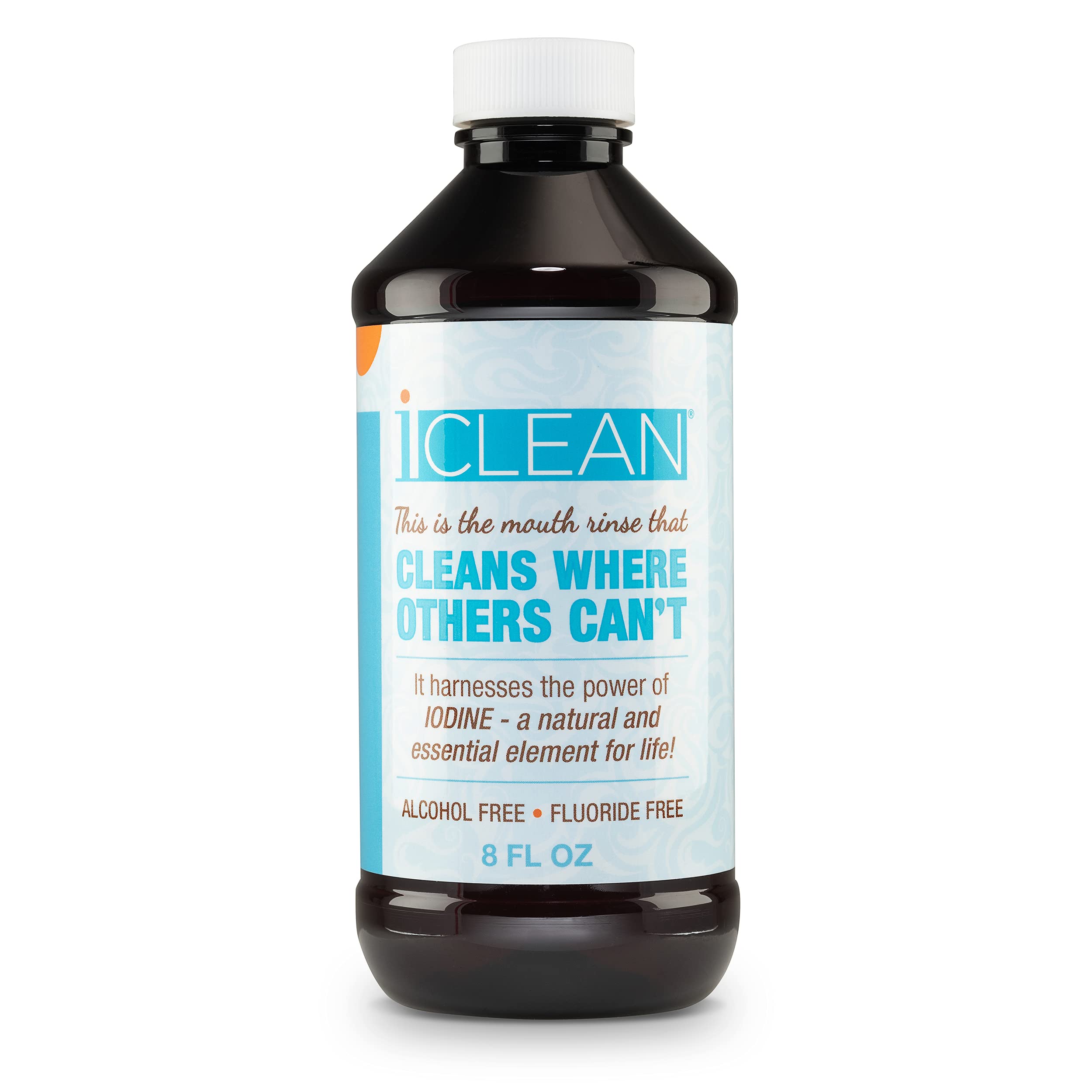 iCLEAN enjuague bucal yodo molecular ofrece una limpieza bucal profunda.