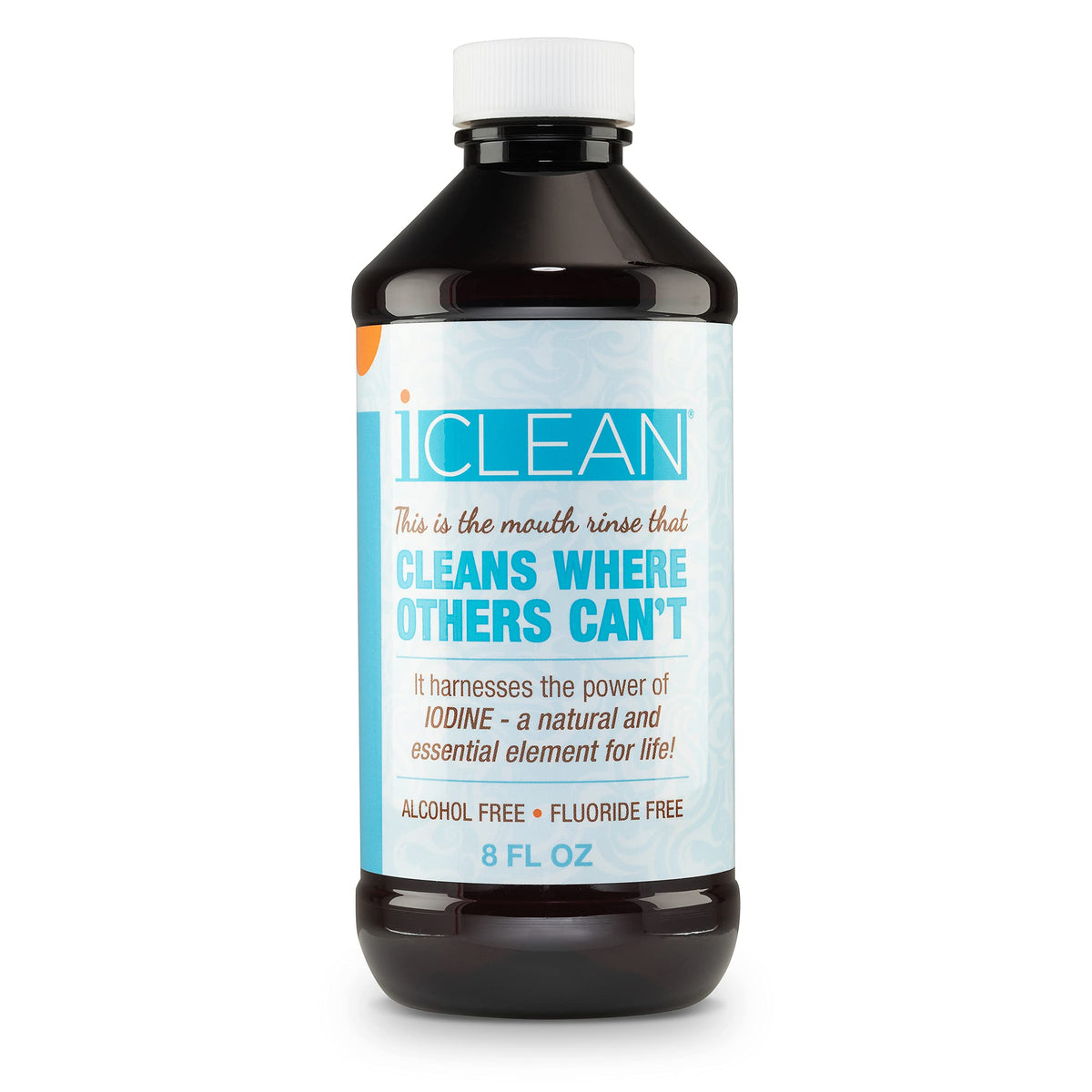 iCLEAN enjuague bucal yodo molecular ofrece una limpieza bucal profunda.