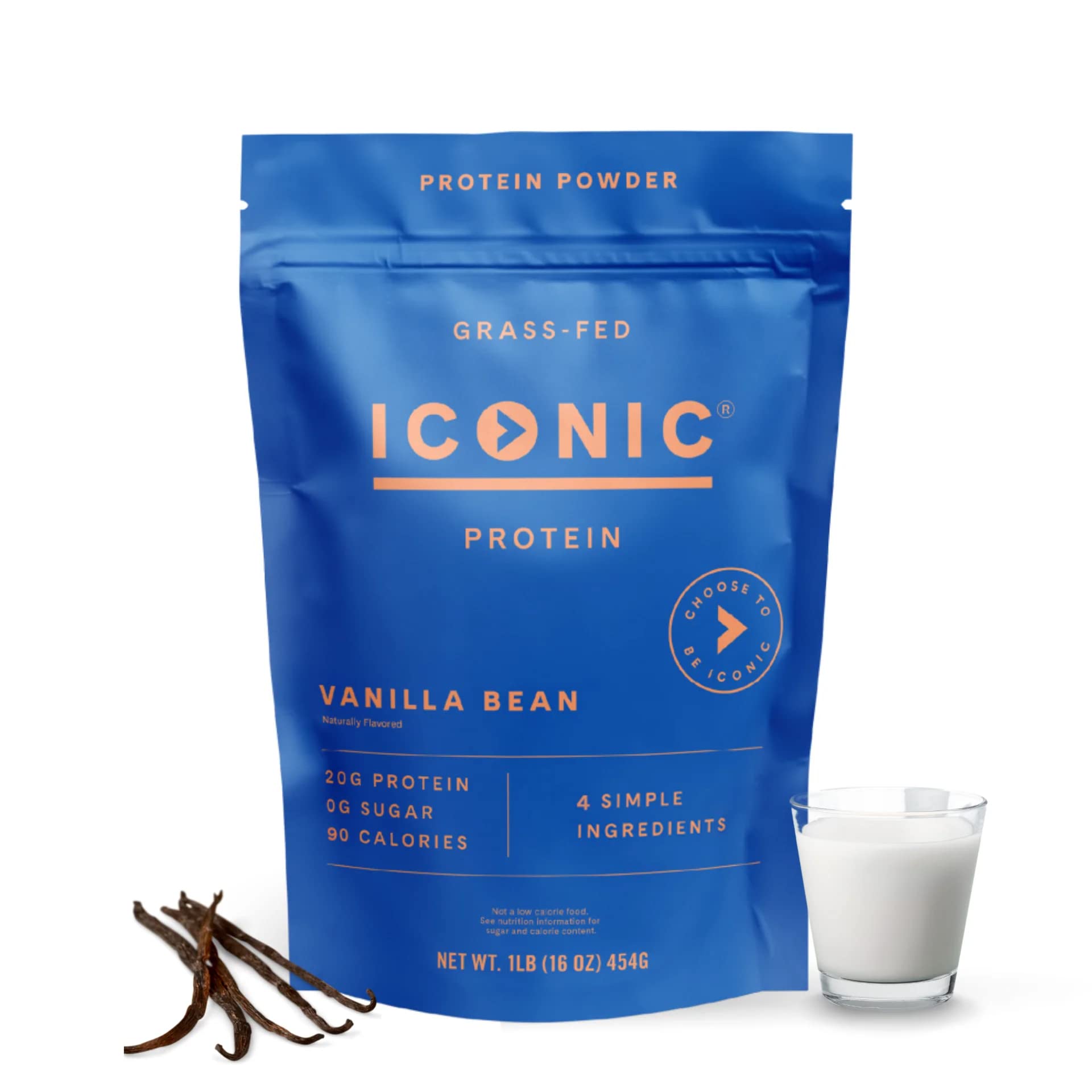 ICONIC proteína vainilla en bote: fuente de proteína completa para músculos.