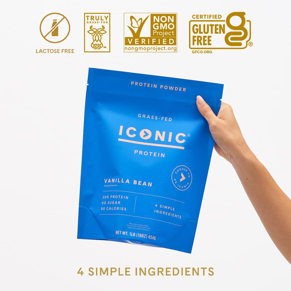 ICONIC proteína vainilla con caseína: digestión lenta para saciar entre comidas.