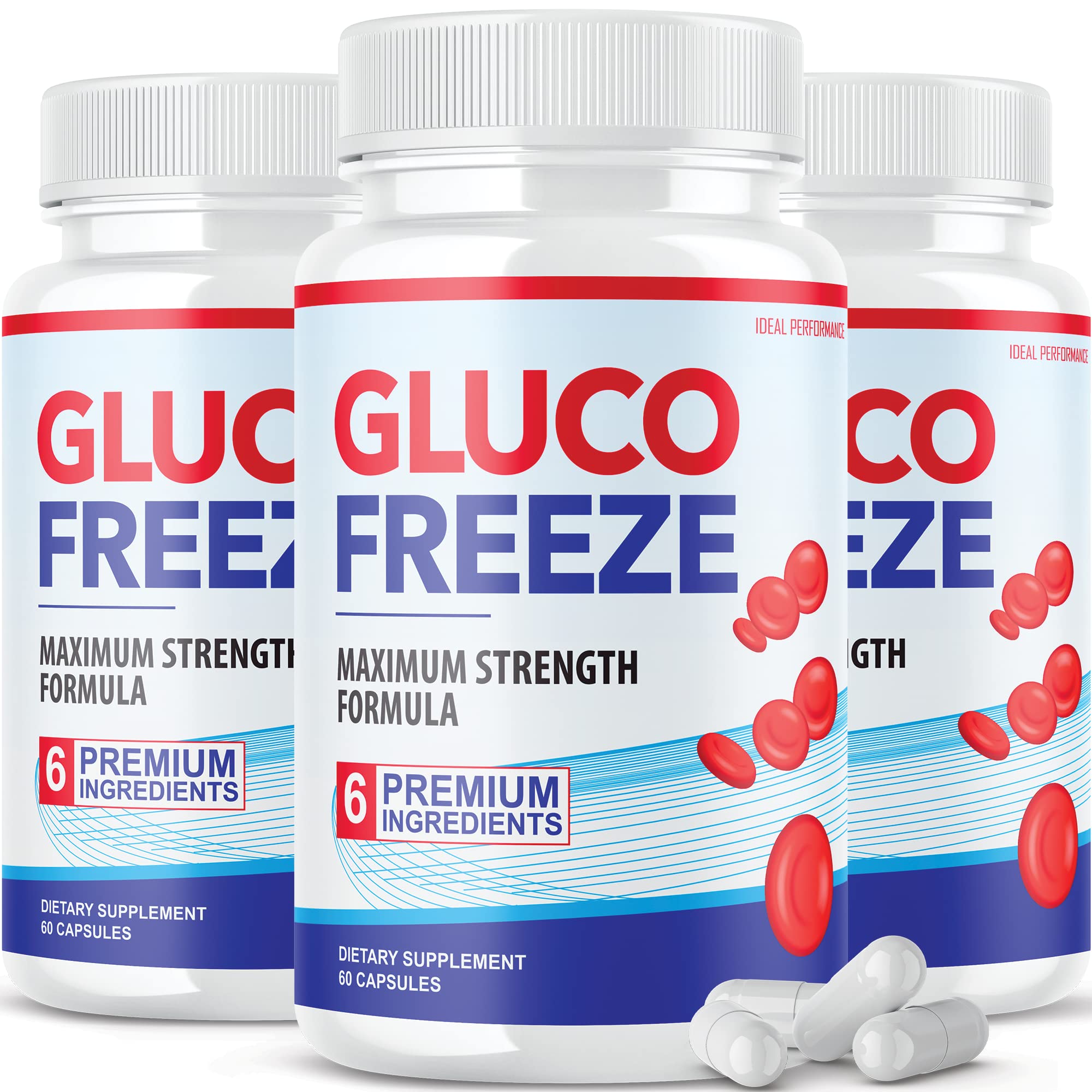 IDEAL PERFORMANCE GlucoFreeze Pills: botella de cápsulas para uso diario con canela en rama.