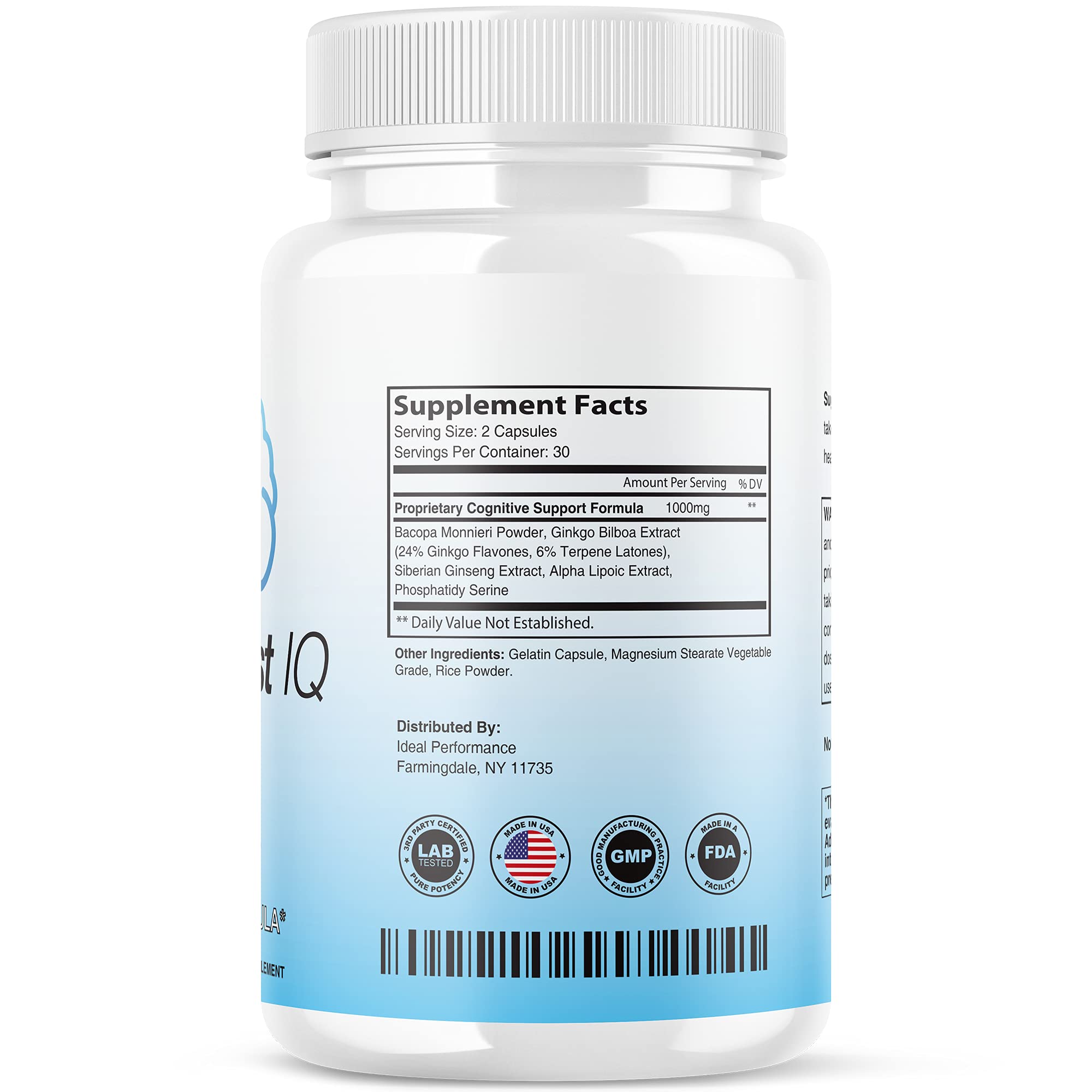 IDEAL PERFORMANCE Neuro Boost IQ cápsulas, opción práctica para el cuidado diario y enfoque.