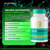 IDEAL PERFORMANCE Neuro Defender: etiqueta clara con dosis y usos recomendados.