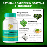 IDEAL PERFORMANCE Neuro Defender: interior del frasco visible para verificar cantidad.