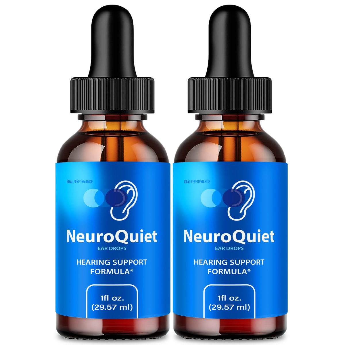 IDEAL PERFORMANCE NeuroQuiet, botella frontal, apoyo auditivo claro y natural
