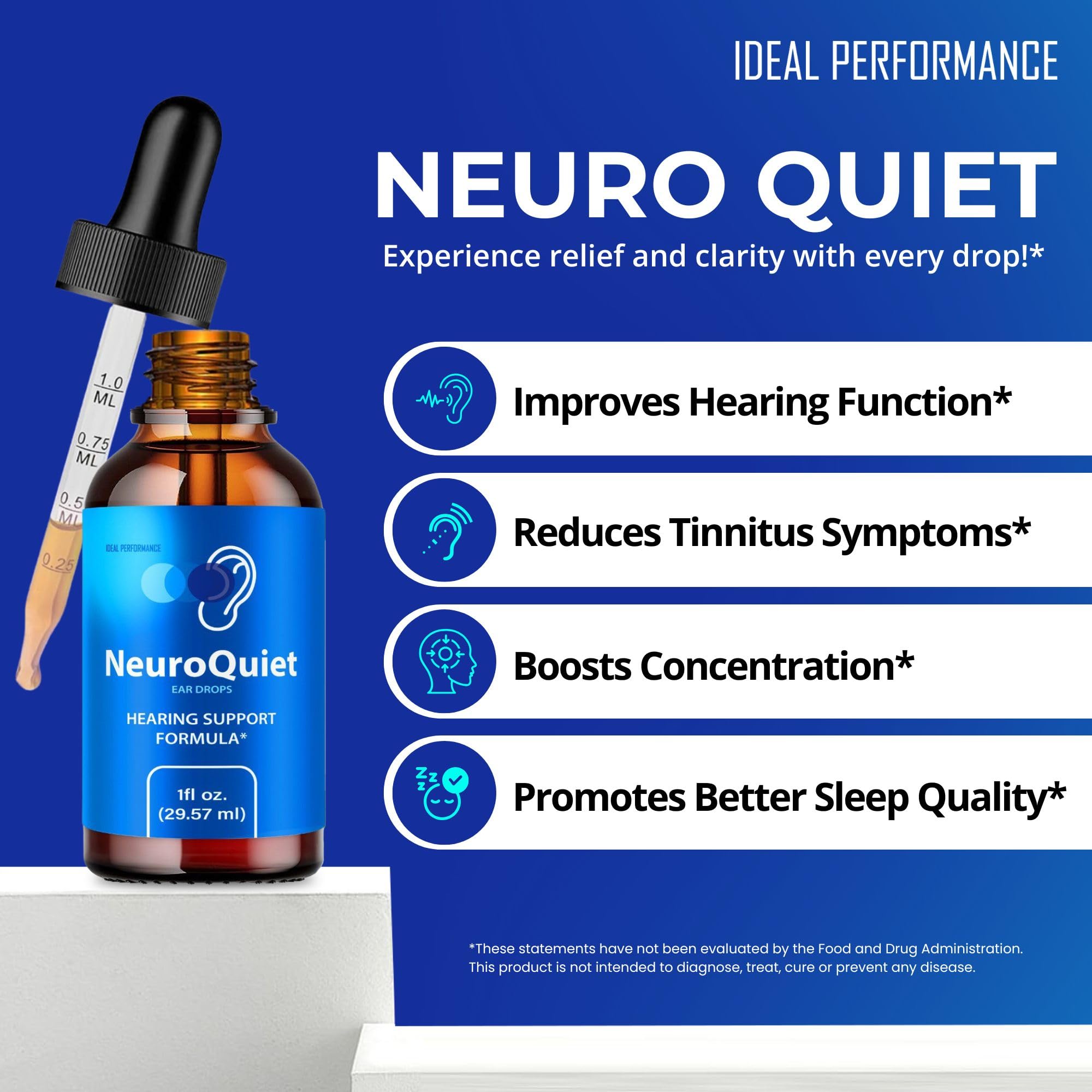 IDEAL PERFORMANCE NeuroQuiet, dosis diaria, uso sencillo y consistente