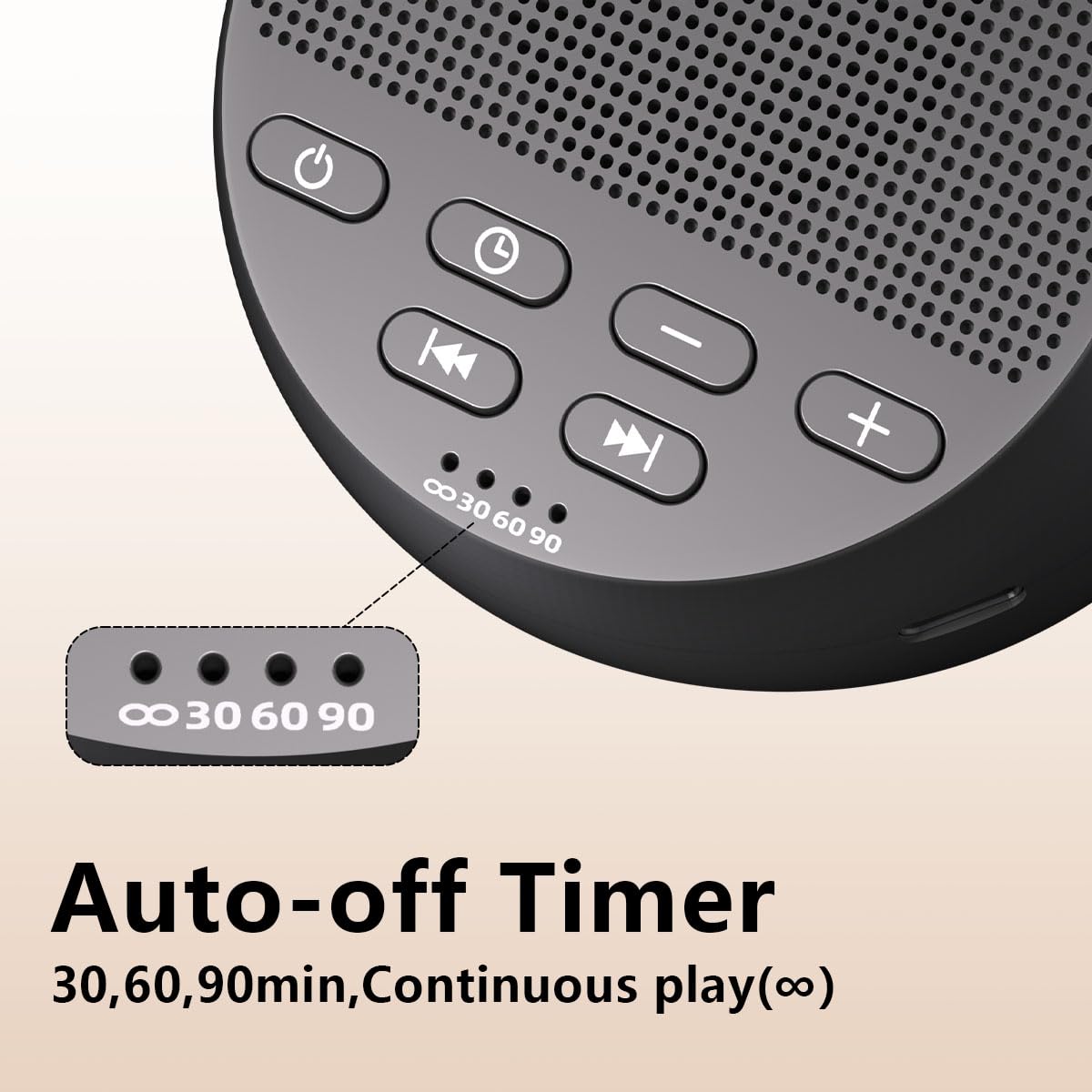 iDealSleep controles de volumen con 32 niveles para adaptar el ambiente.