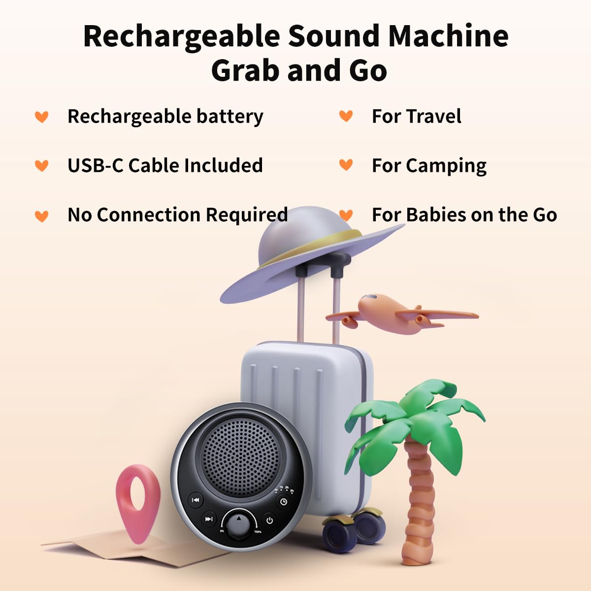 iDealSleep detalle de ventilador suave para dormir en casa o viaje