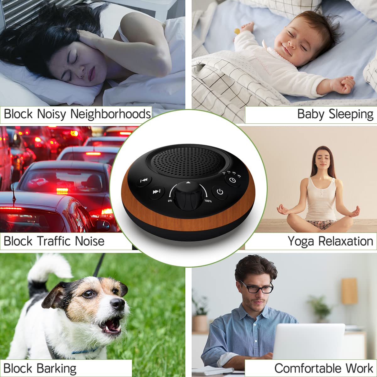 Idealsleep selección de ruido blanco, marrón y rosa para tranquilidad nocturna