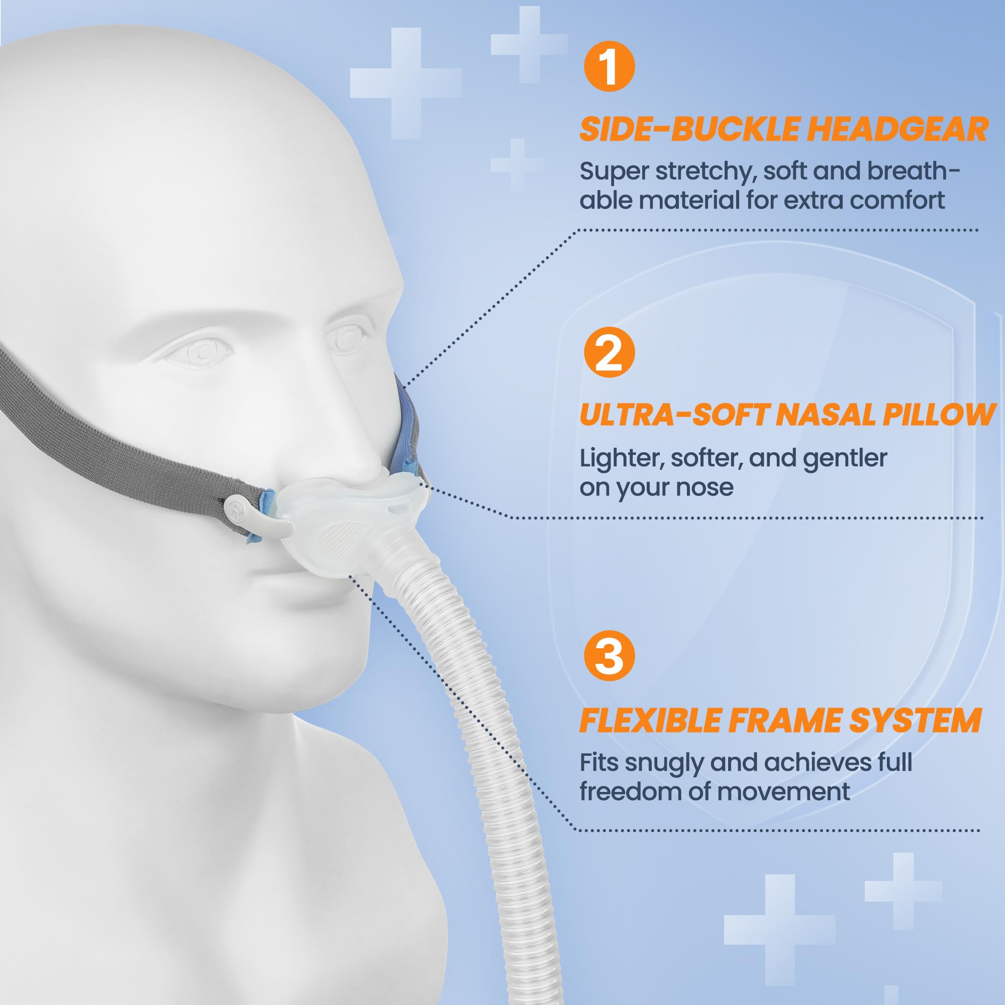 IDEAR P10 almohadilla nasal suave para comodidad nocturna