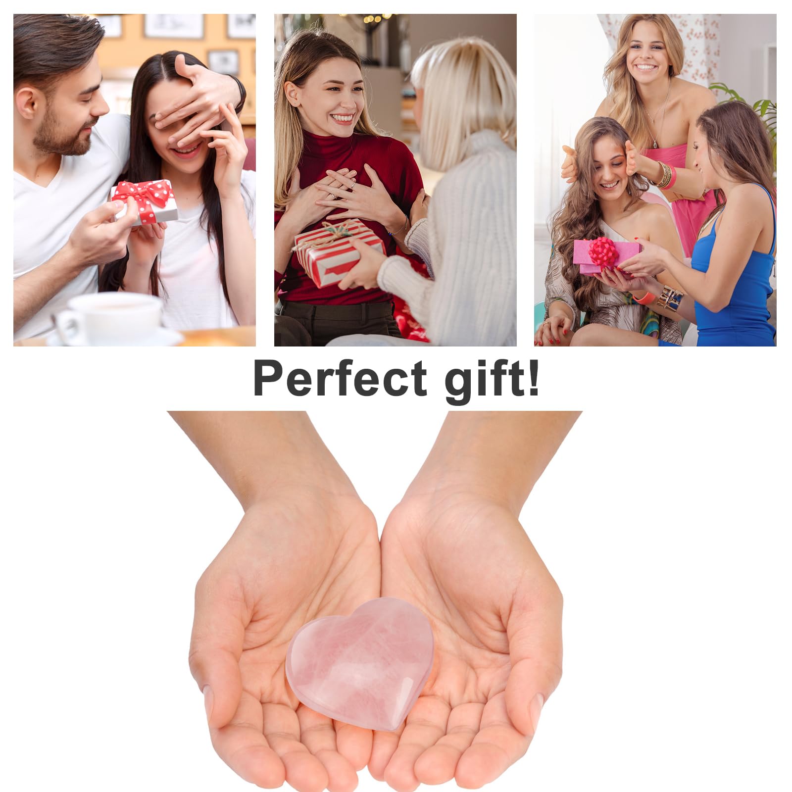Ideayard corazon cuarzo rosa, perfecto para fechas especiales como Dia de la Madre.