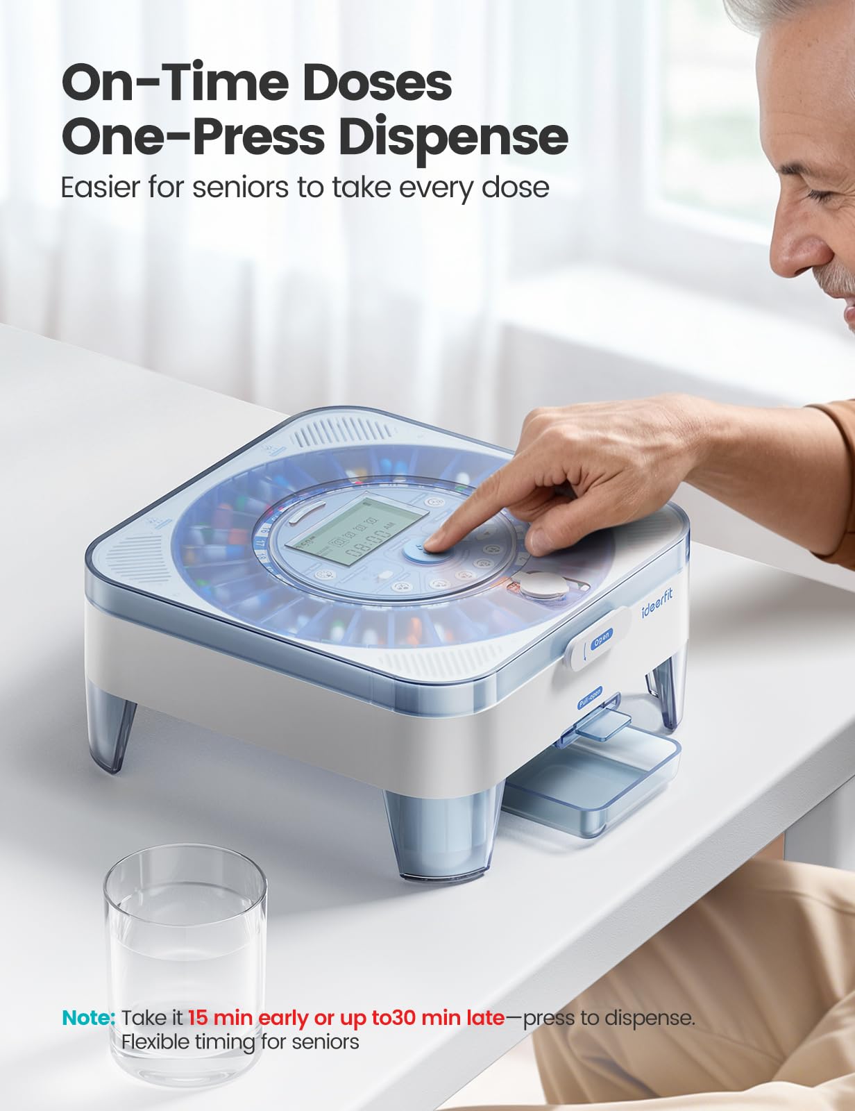 Ideerfit dispensador con un solo pulsar facilita la toma diaria