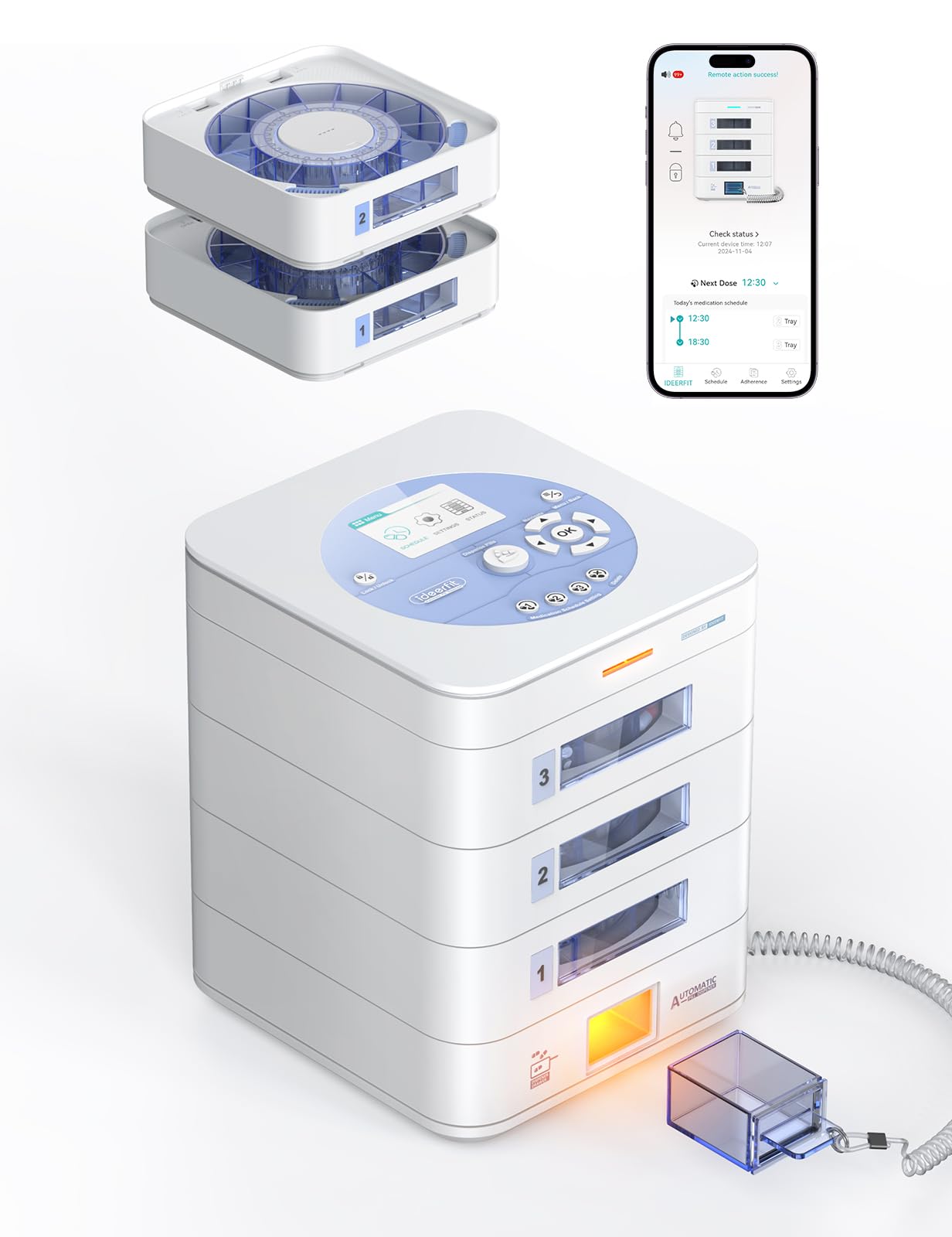 Ideerfit dispensador pastillas frontal para facilitar toma oportuna en casa