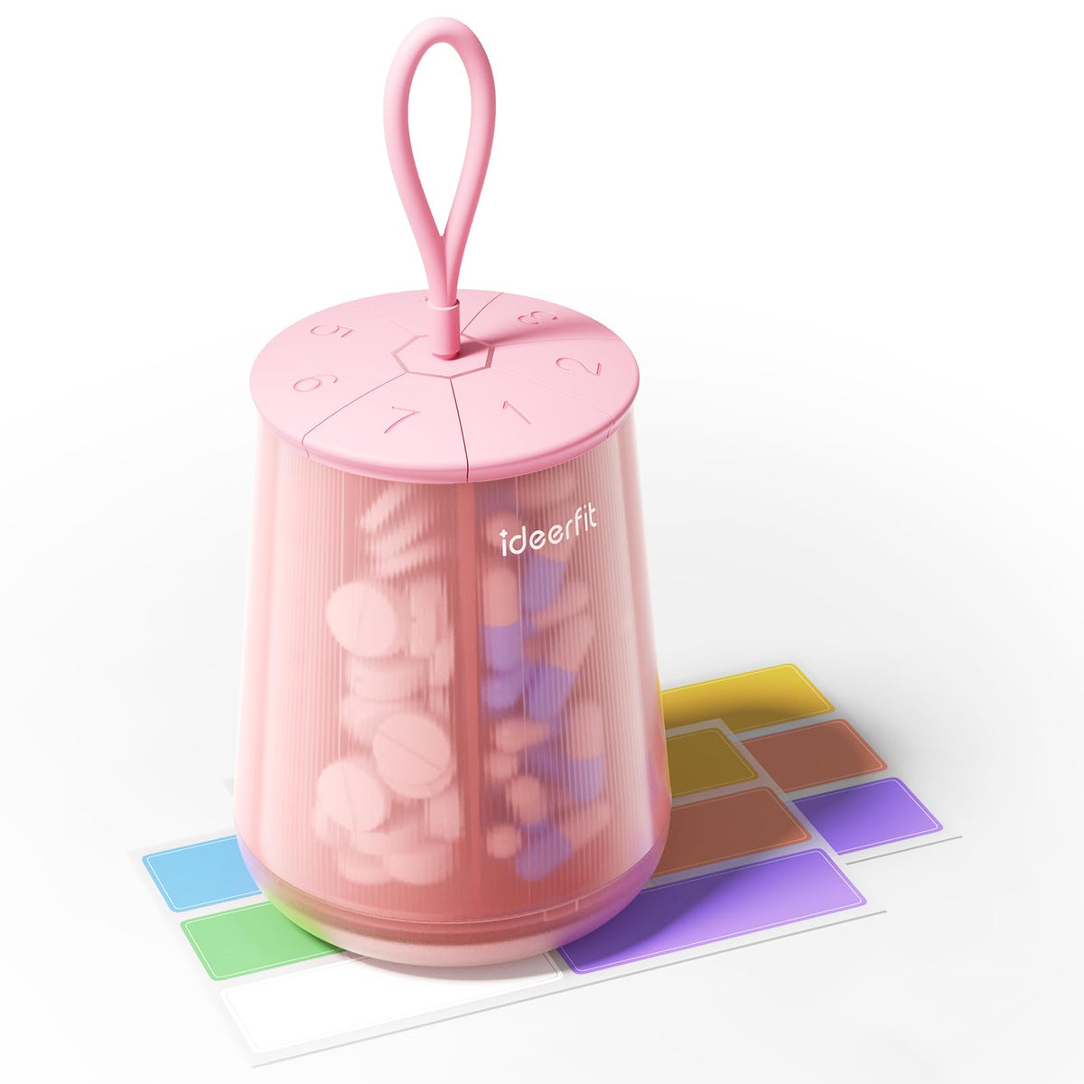 Ideerfit dispensador de pastillas con 7 compartimentos en rosa evita mezclar dosis