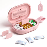Ideerfit organizador de pastillas de viaje rosa, tamaño compacto para llevar en bolso.