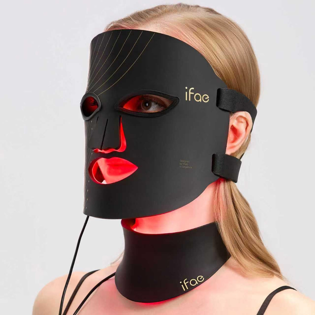 IFAE mascarilla luz roja facial para mejorar tono y suavizar líneas en casa.