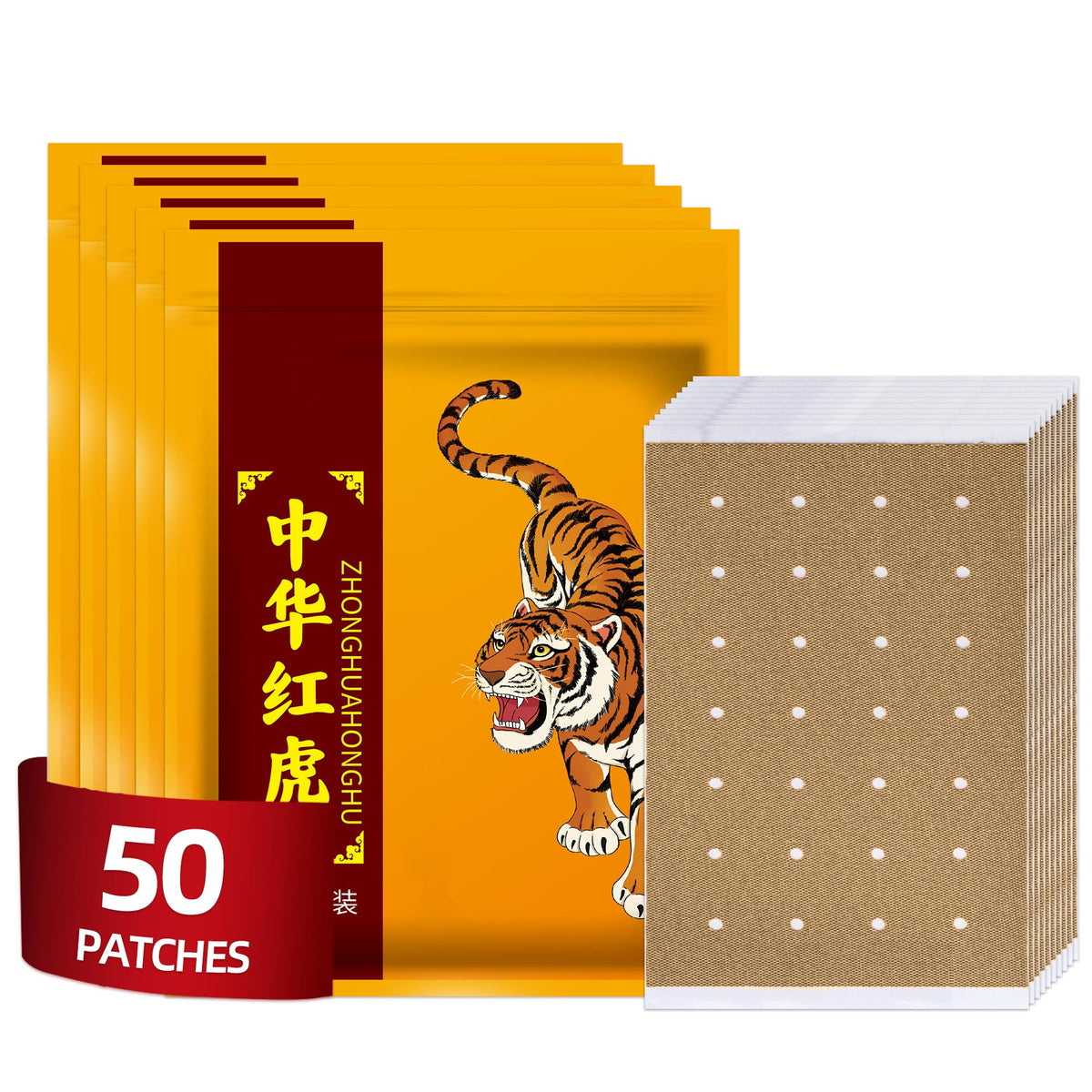 Ifory parches tigre chino para rodilla con calor reconfortante y adherencia estable