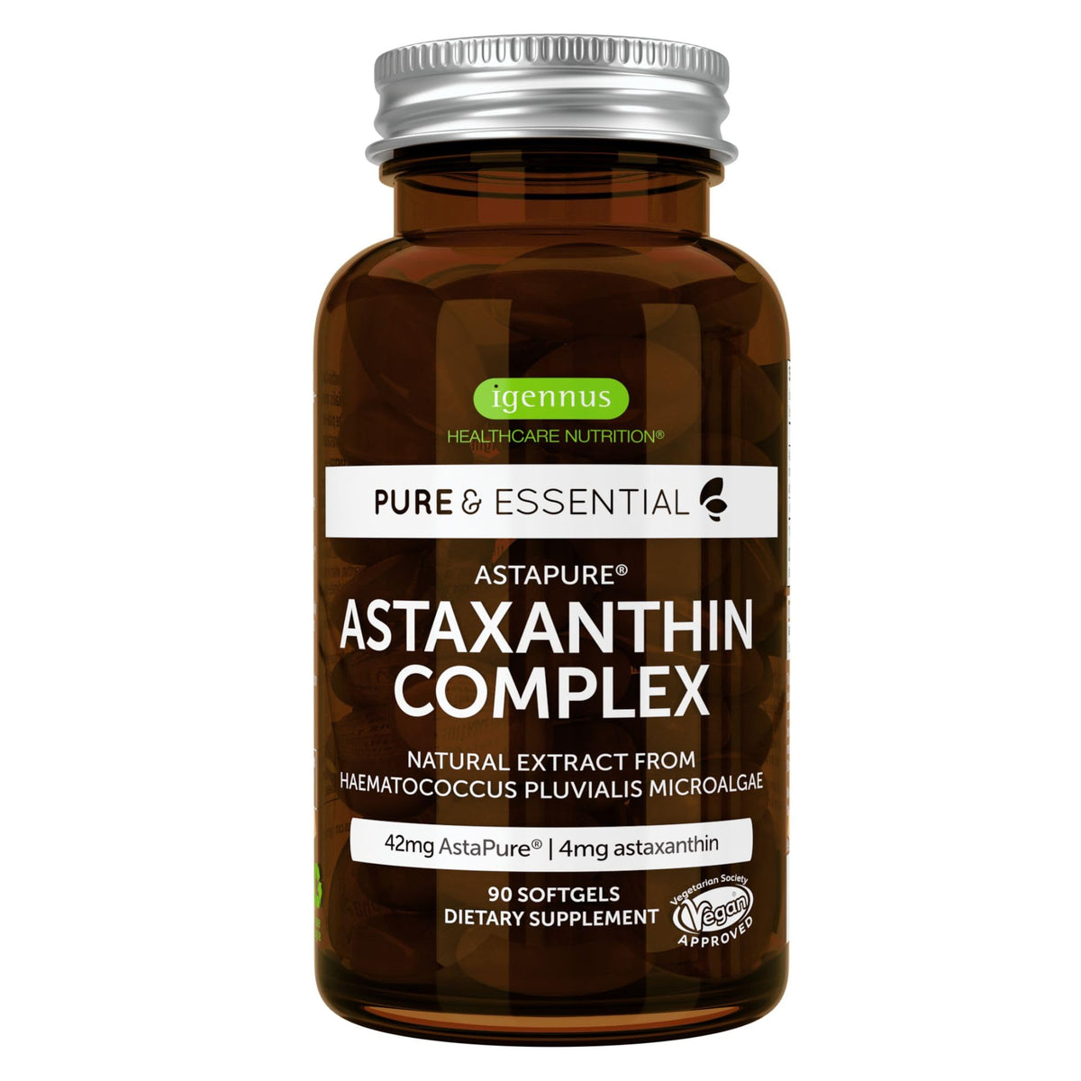 Igennus Astaxantina Vegan 4mg cápsula: antioxidante natural para la vista.