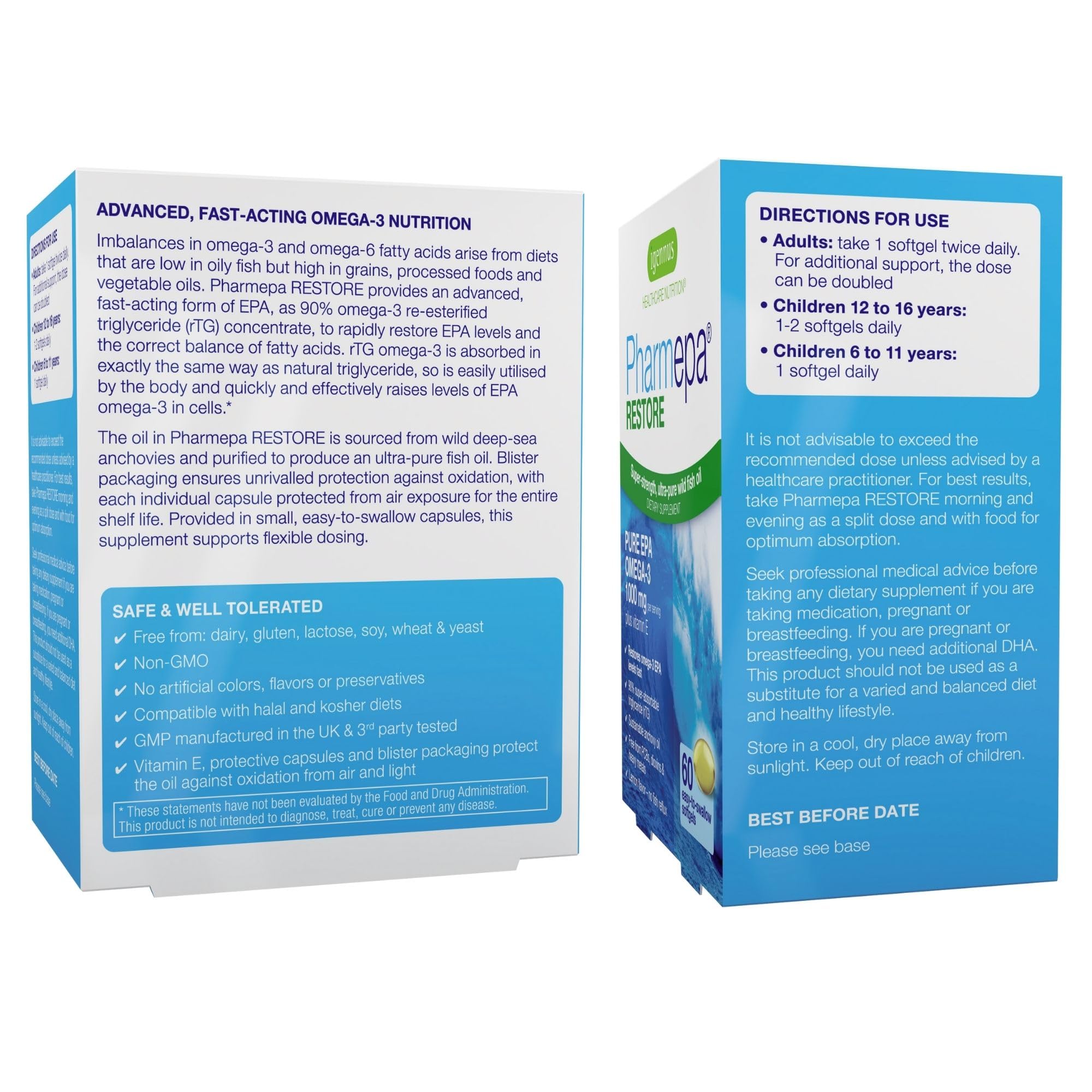 Igennus Pharmepa Restore, certificación IFOS que garantiza pureza y trazabilidad.
