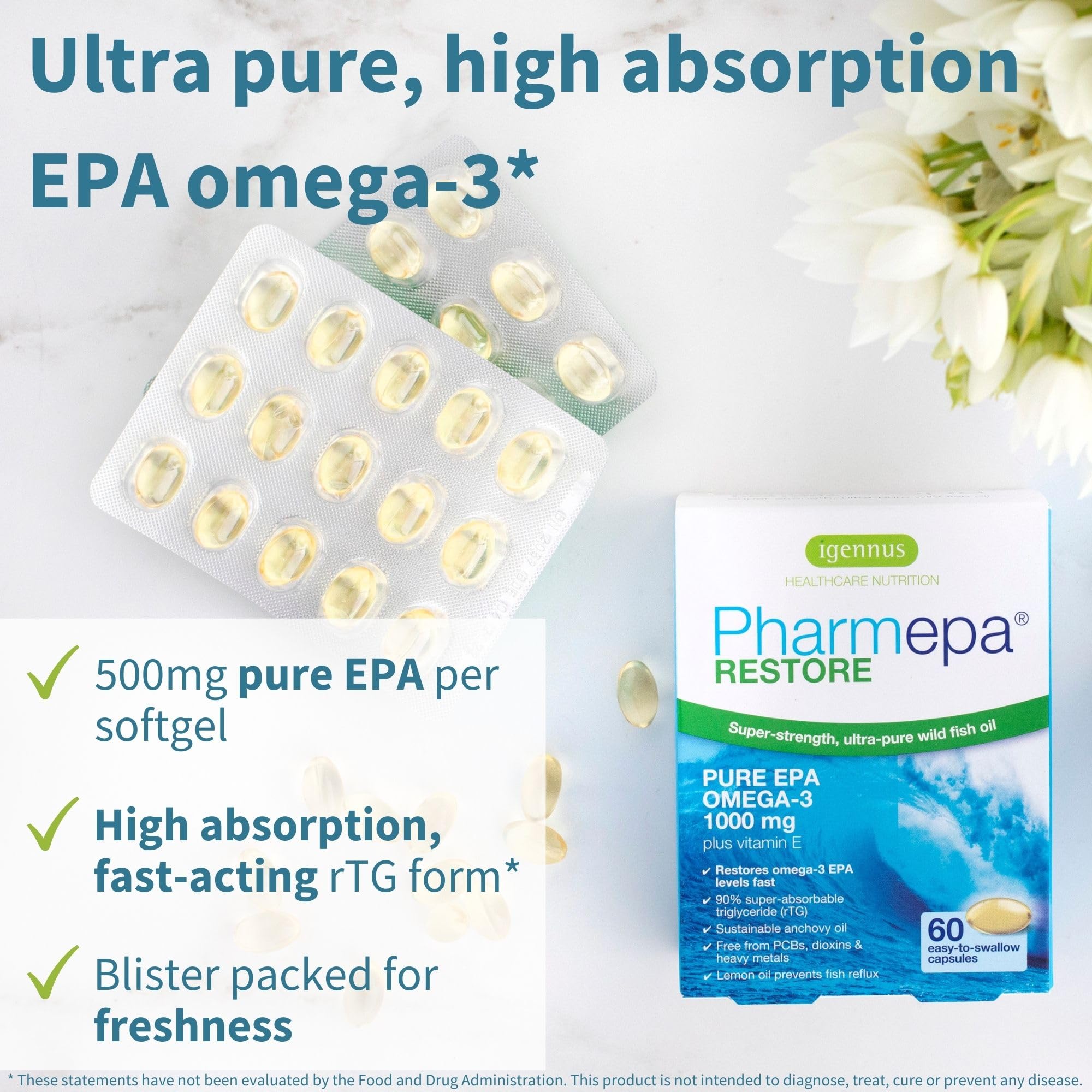 Igennus Pharmepa Restore, etiqueta sabor limón para consumo diario agradable.