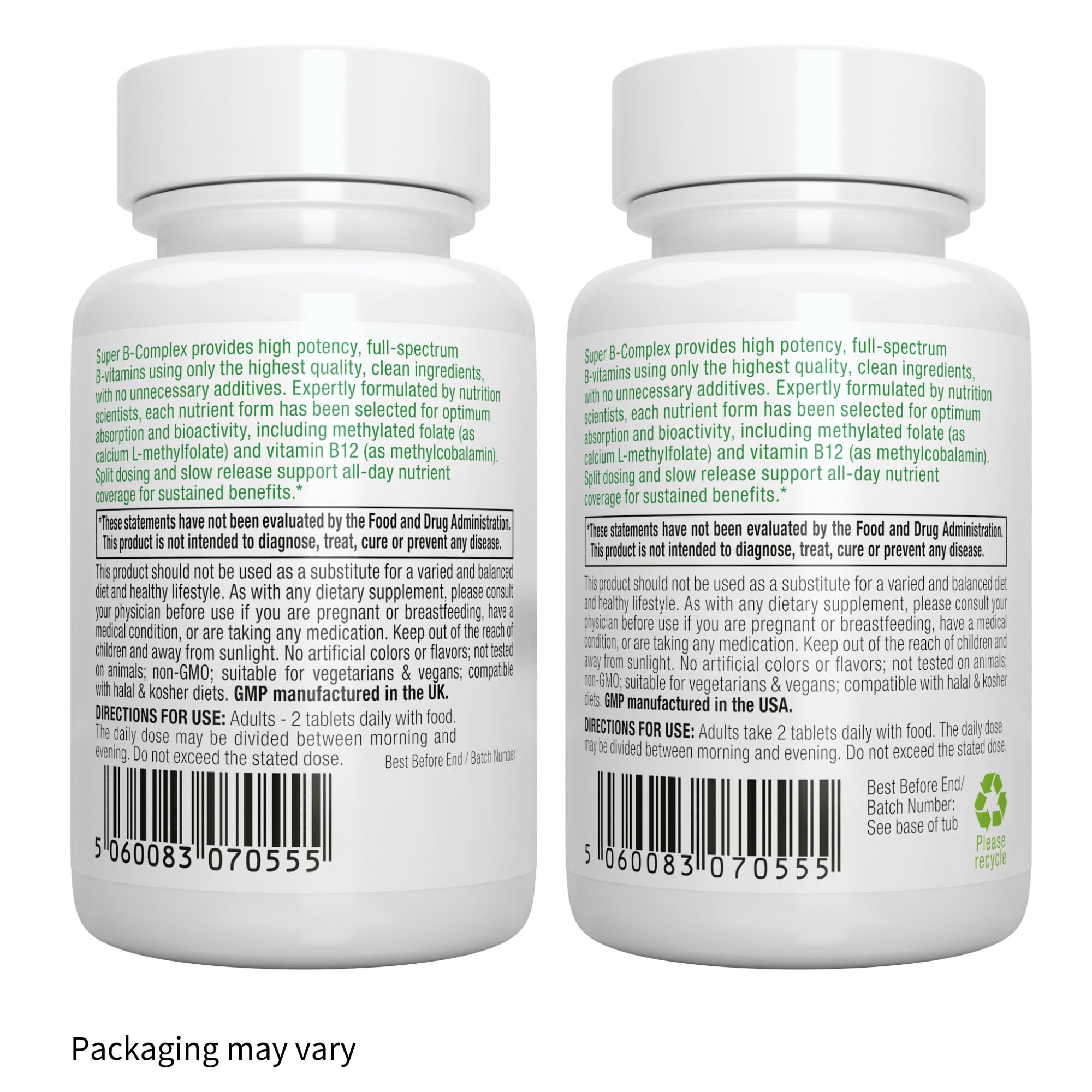 Ingredientes veganos y sin OGM en Igennus Super B-Complex