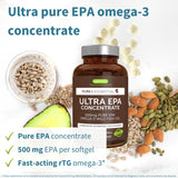Etiqueta detallada de Igennus Ultra Pure Omega-3 EPA 500mg, muestra de pureza.