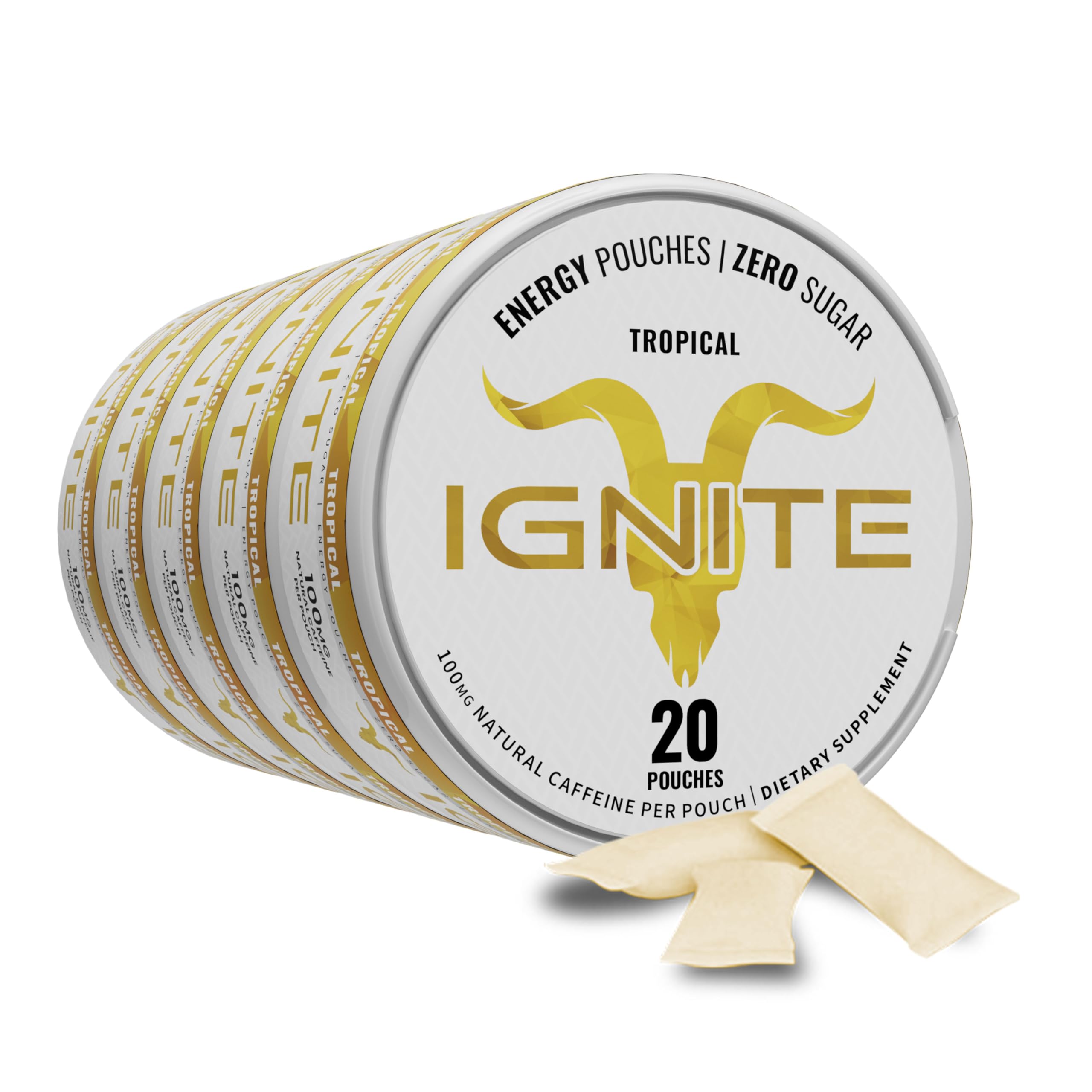 Ignite Pouches Tropical: bolsitas de 100 mg para enfoque rápido