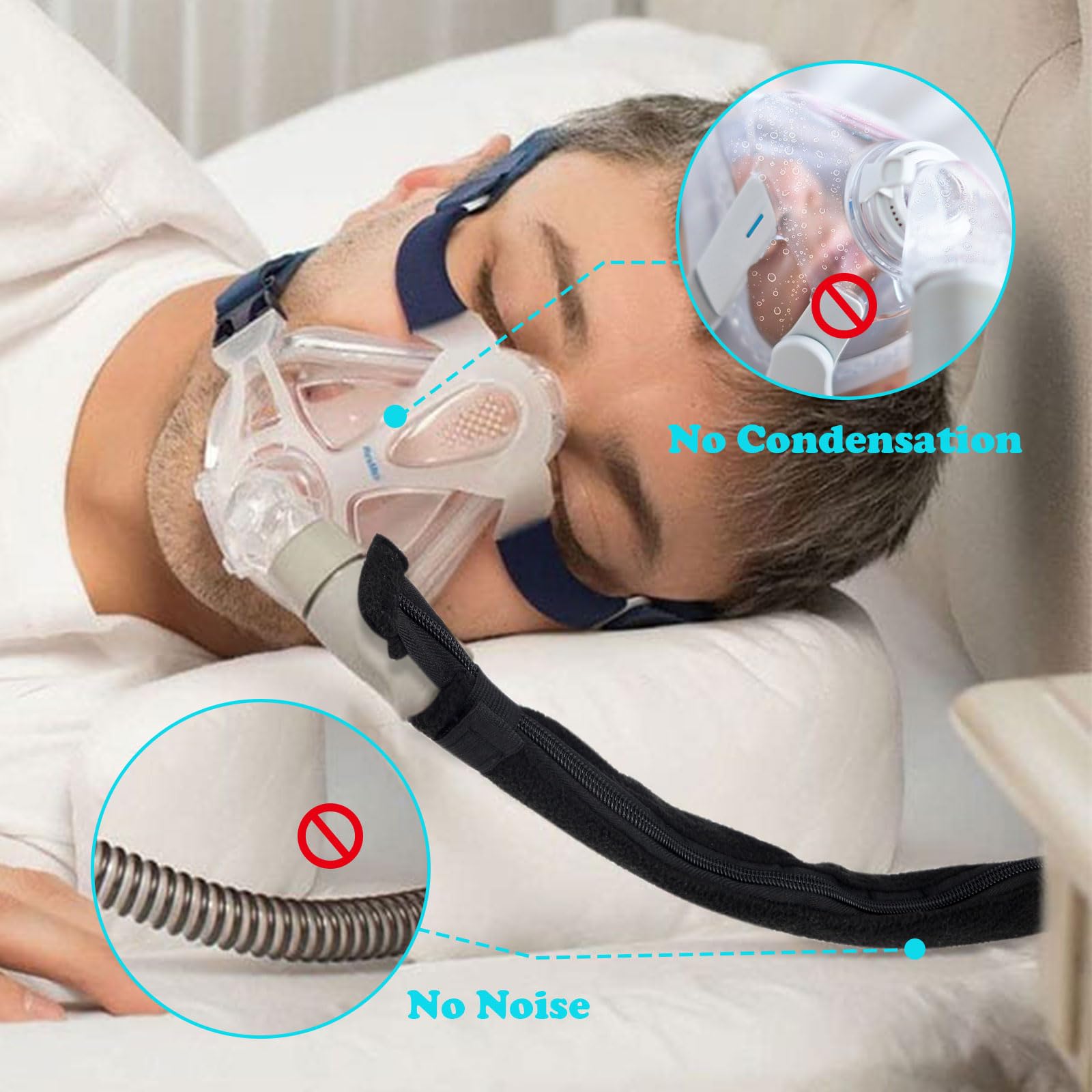 Instalación rápida con cremallera total en funda CPAP iGuerburn