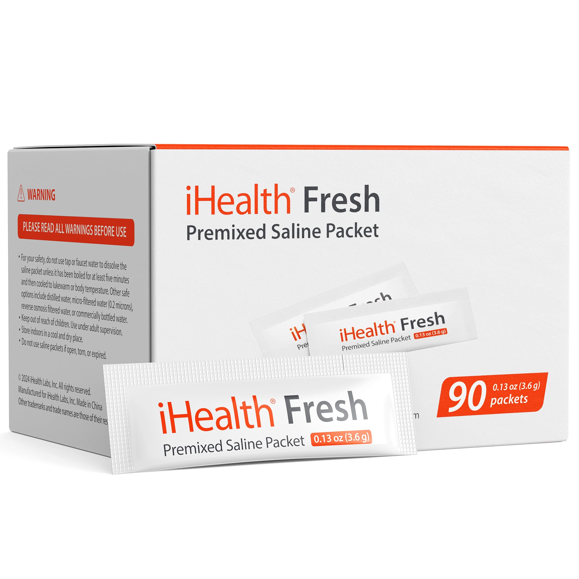 iHealth Fresh: embalaje de solución salina para uso diario.