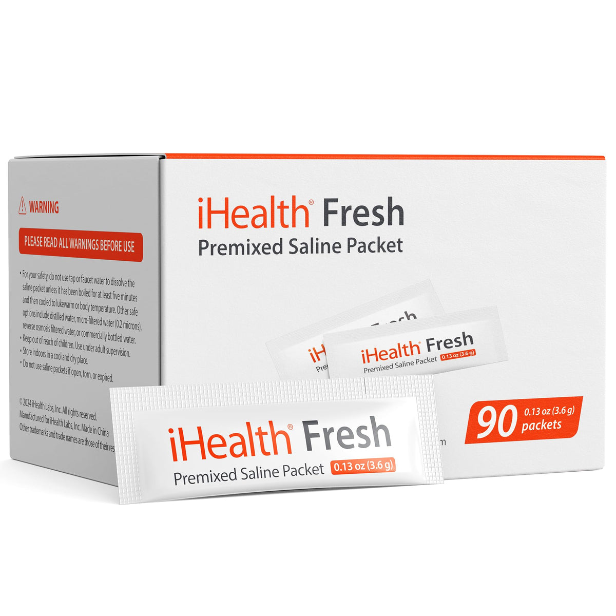 iHealth Fresh: embalaje de solución salina para uso diario.
