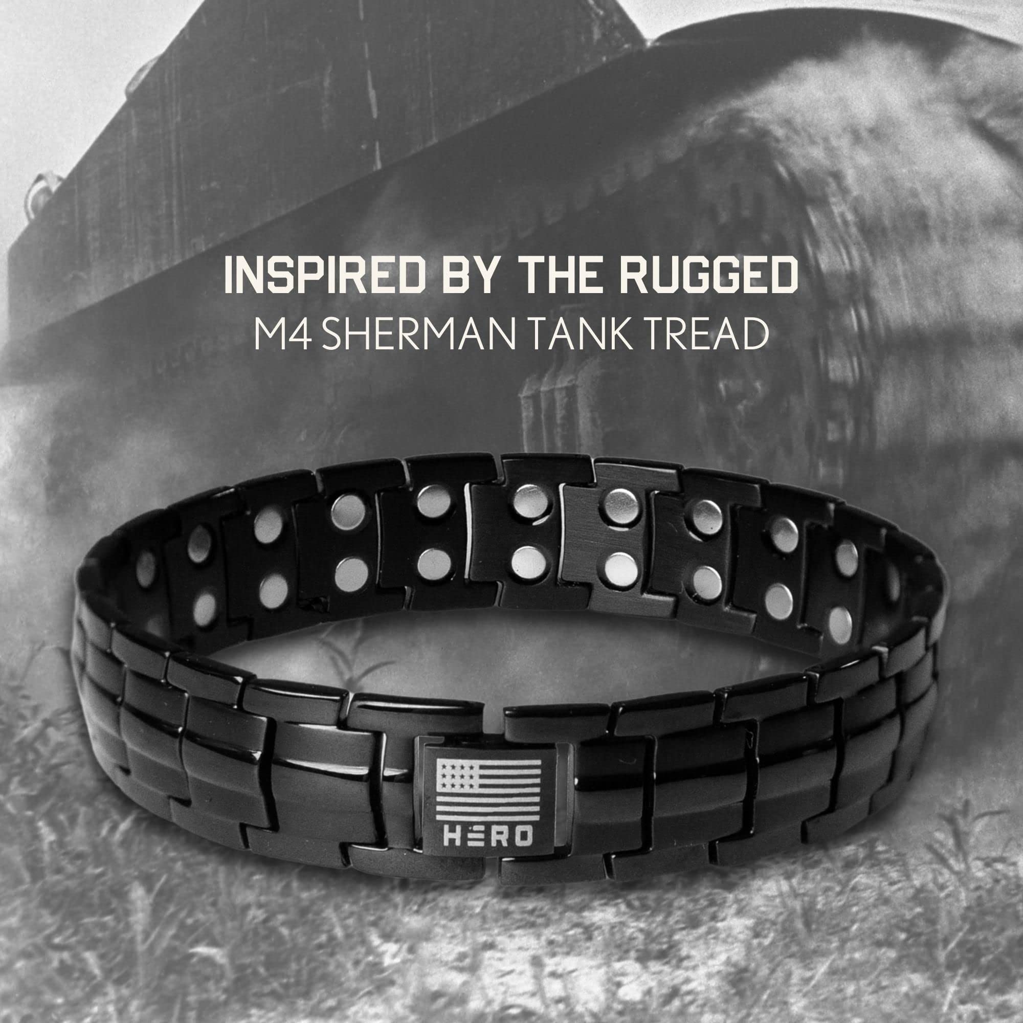 Diseño inspirado en Sherman Tank para un estilo robusto y conmemorativo.