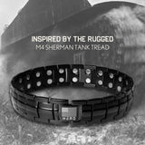 Diseño inspirado en Sherman Tank para un estilo robusto y conmemorativo.